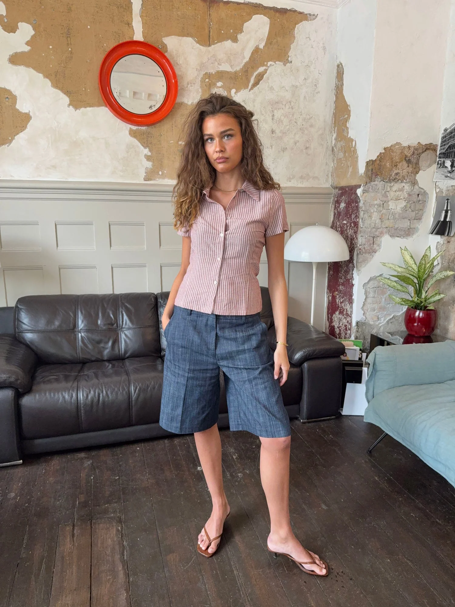 Josephine fitted shirt with short sleeves - Red/white 12 Josephine fitted shirt with short sleeves - Red/white
