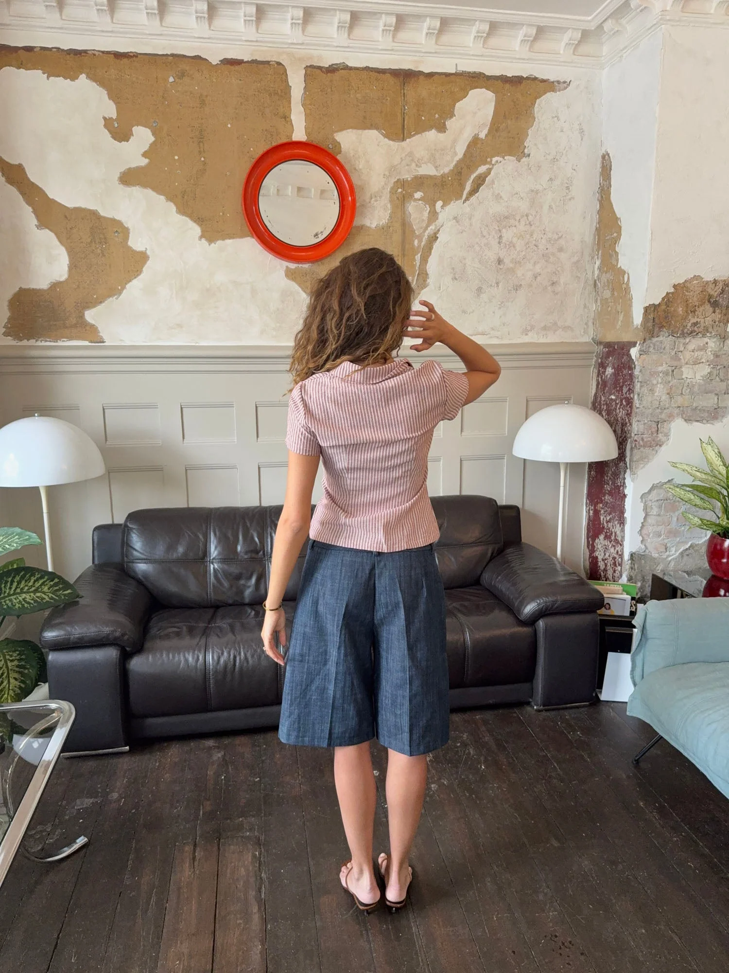 Josephine fitted shirt with short sleeves - Red/white 3 Josephine fitted shirt with short sleeves - Red/white