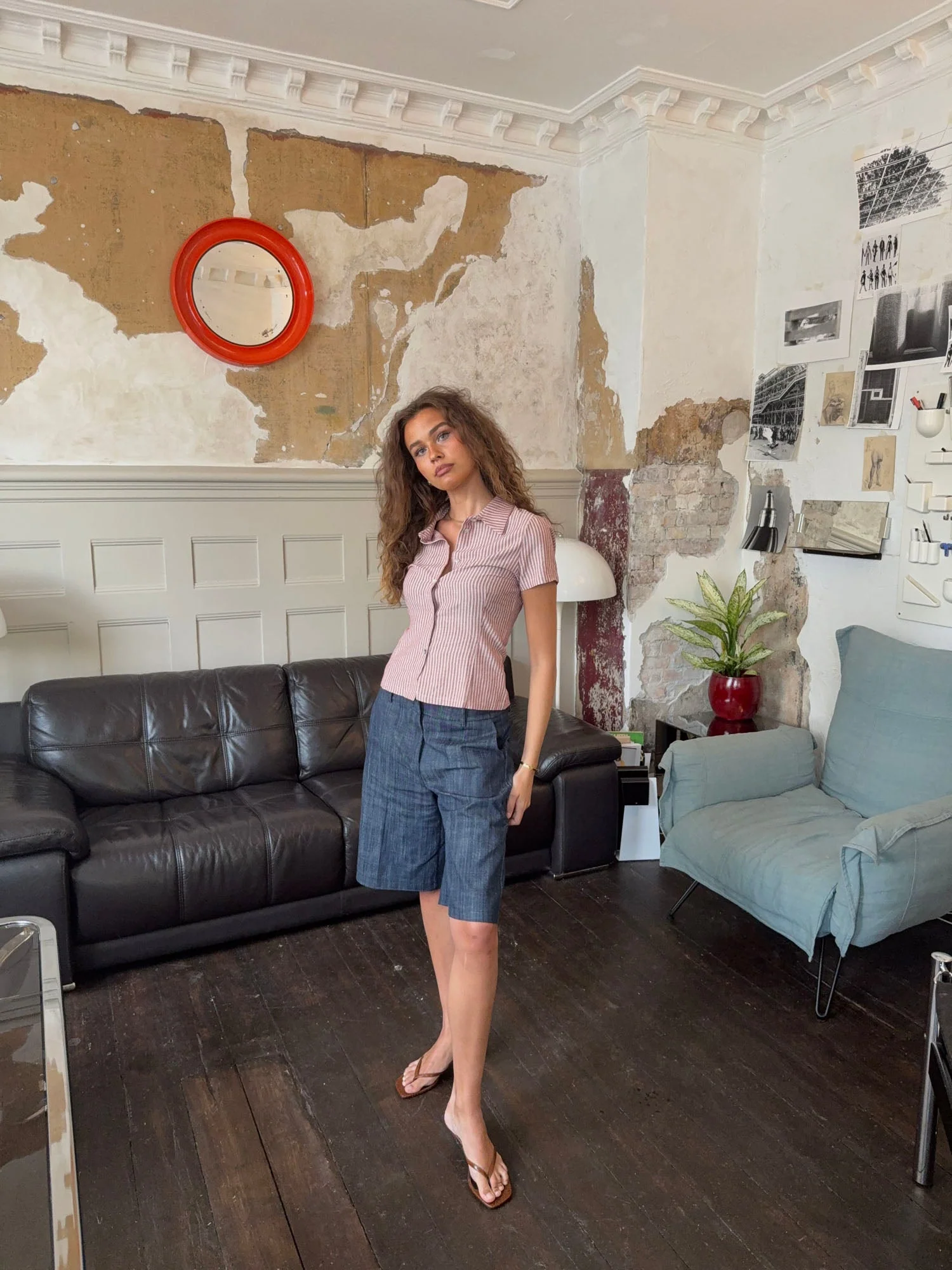 Josephine fitted shirt with short sleeves - Red/white 7 Josephine fitted shirt with short sleeves - Red/white