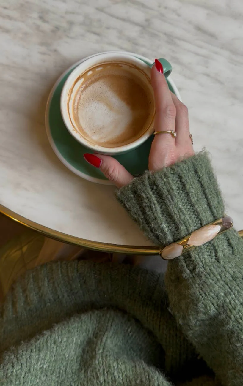 Tove bracelet with pattern - Nude/white/brown