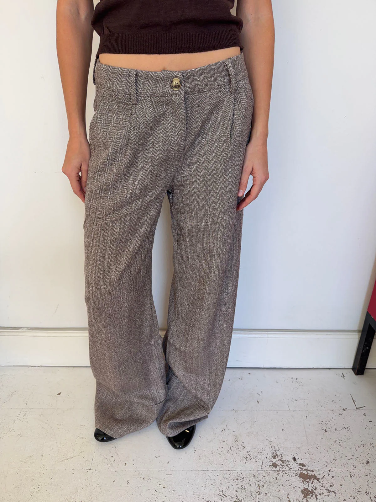 Olia suit pants with cuffs - Brown 6 Olia suit pants with cuffs - Brown