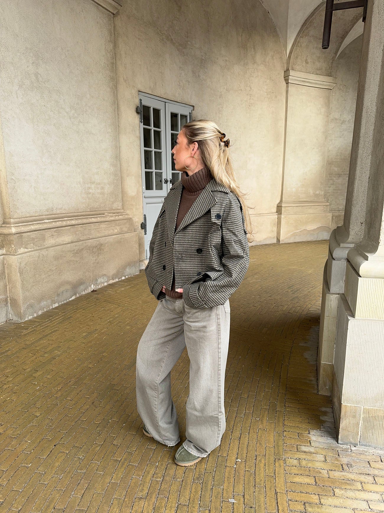 Marigold checkered coat - Grey/Green 7 Marigold checkered coat - Grey/Green