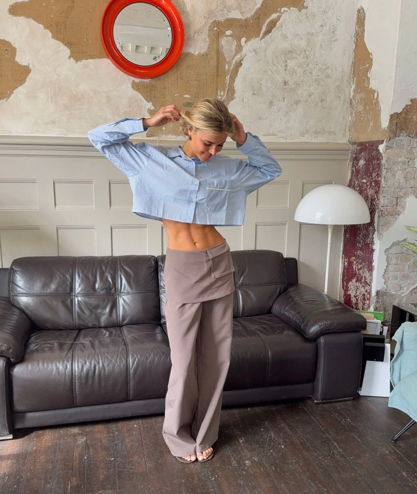 Thealine pants with skirt – Taupe 2 Thealine pants with skirt – Taupe