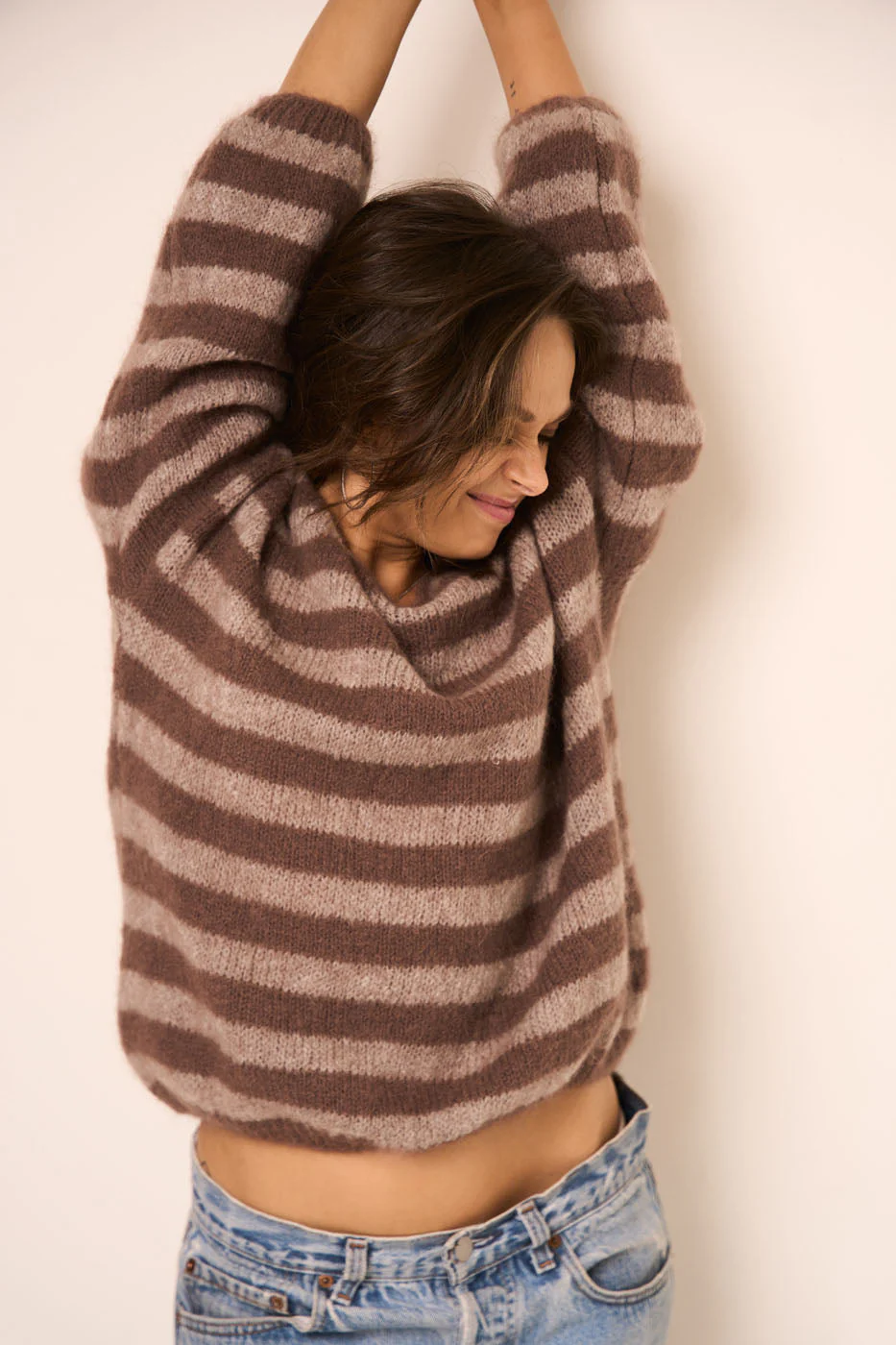 Sissal knit with stripes - Brown 4 Sissal knit with stripes - Brown