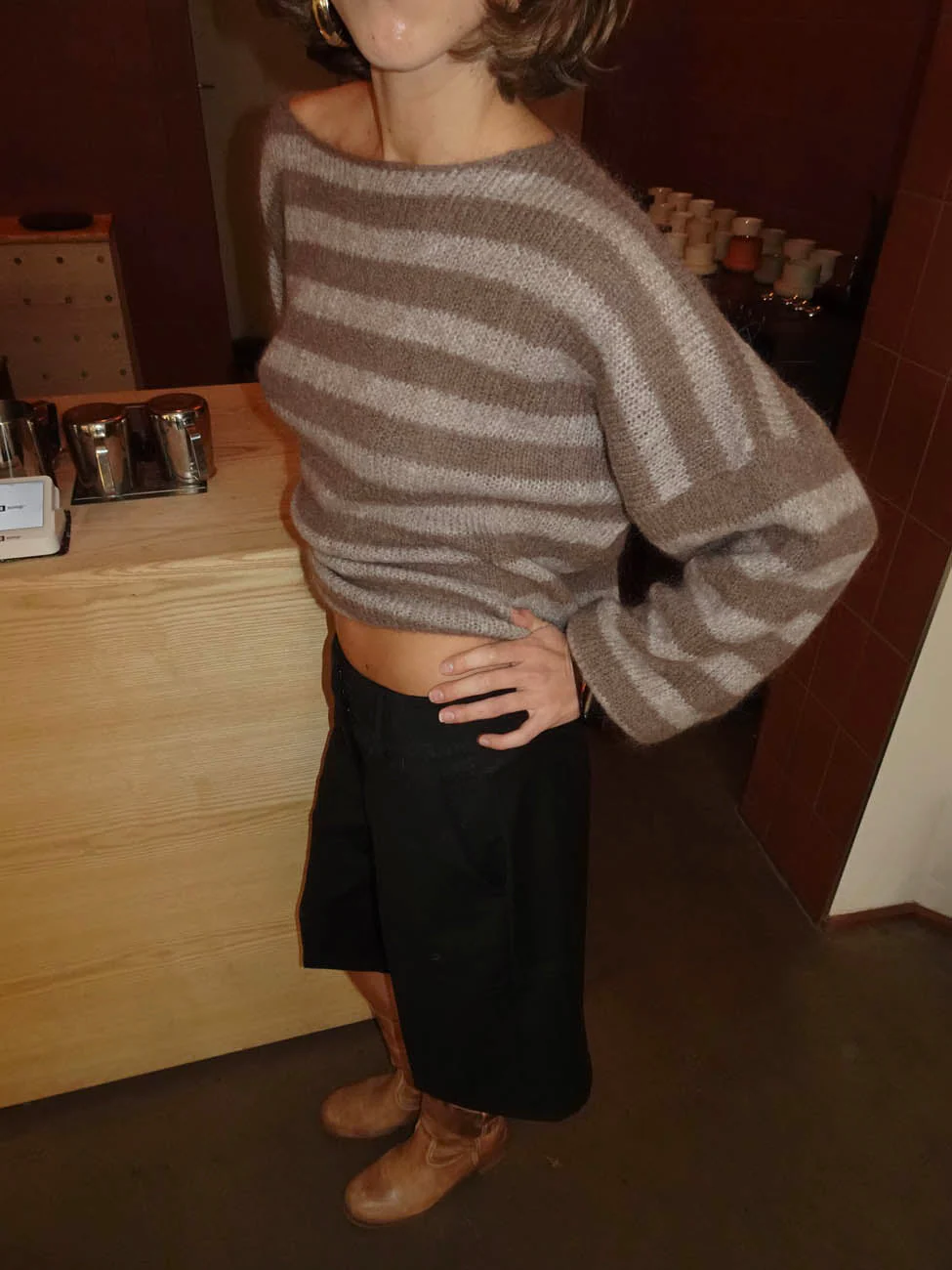 Sissal knit with stripes - Brown 8 Sissal knit with stripes - Brown
