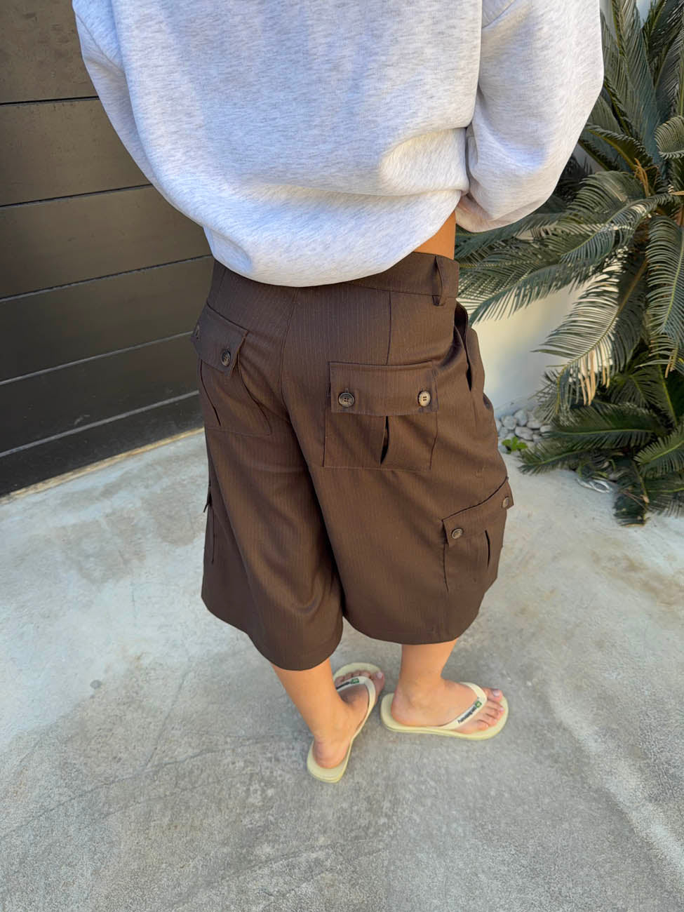 Kelsey bermuda shorts with pin stripes - Brown 11 Kelsey bermuda shorts with pin stripes - Brown