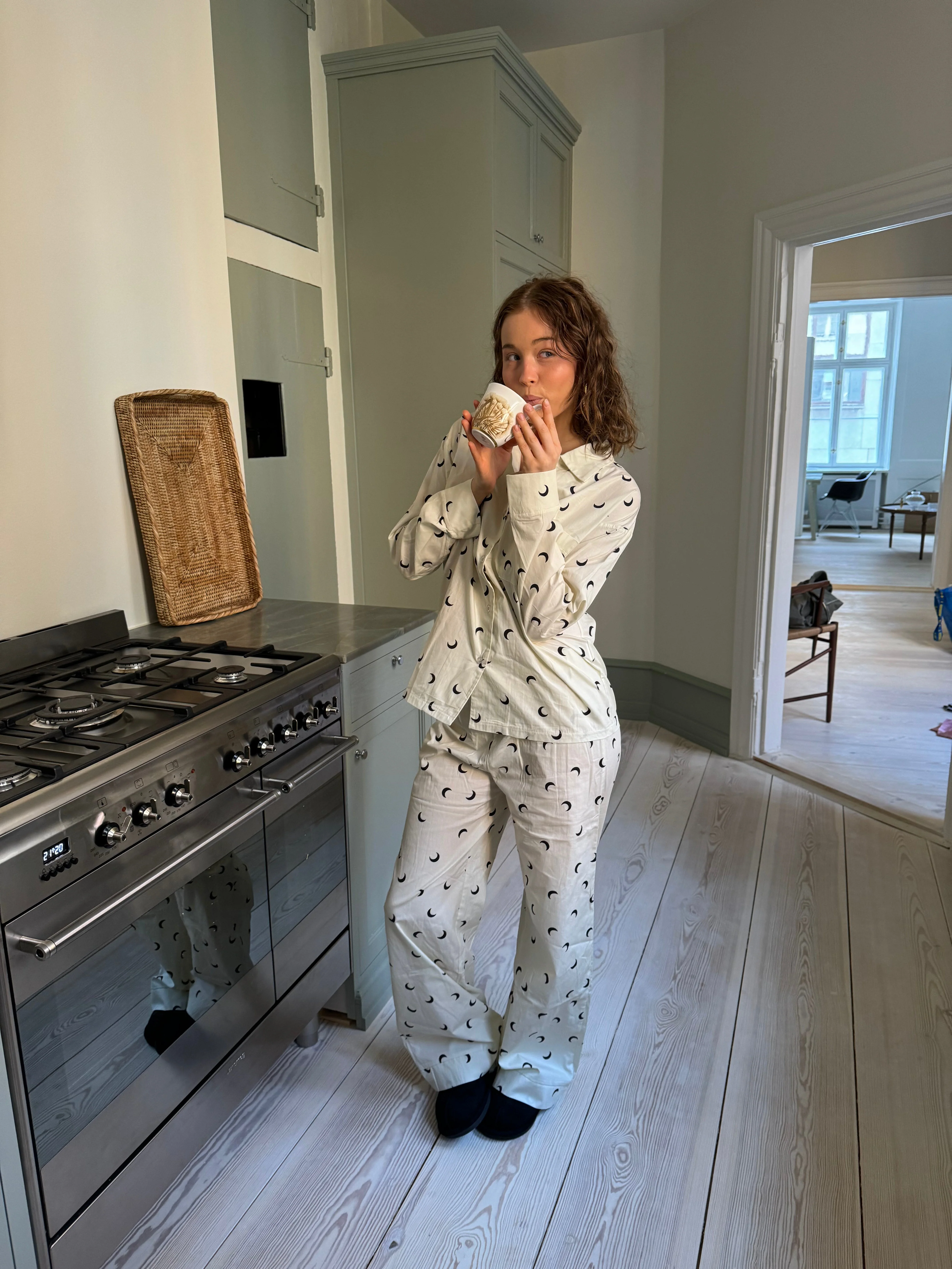 Kyla pajamas pants with moons - Beige 11 Kyla pajamas pants with moons - Beige