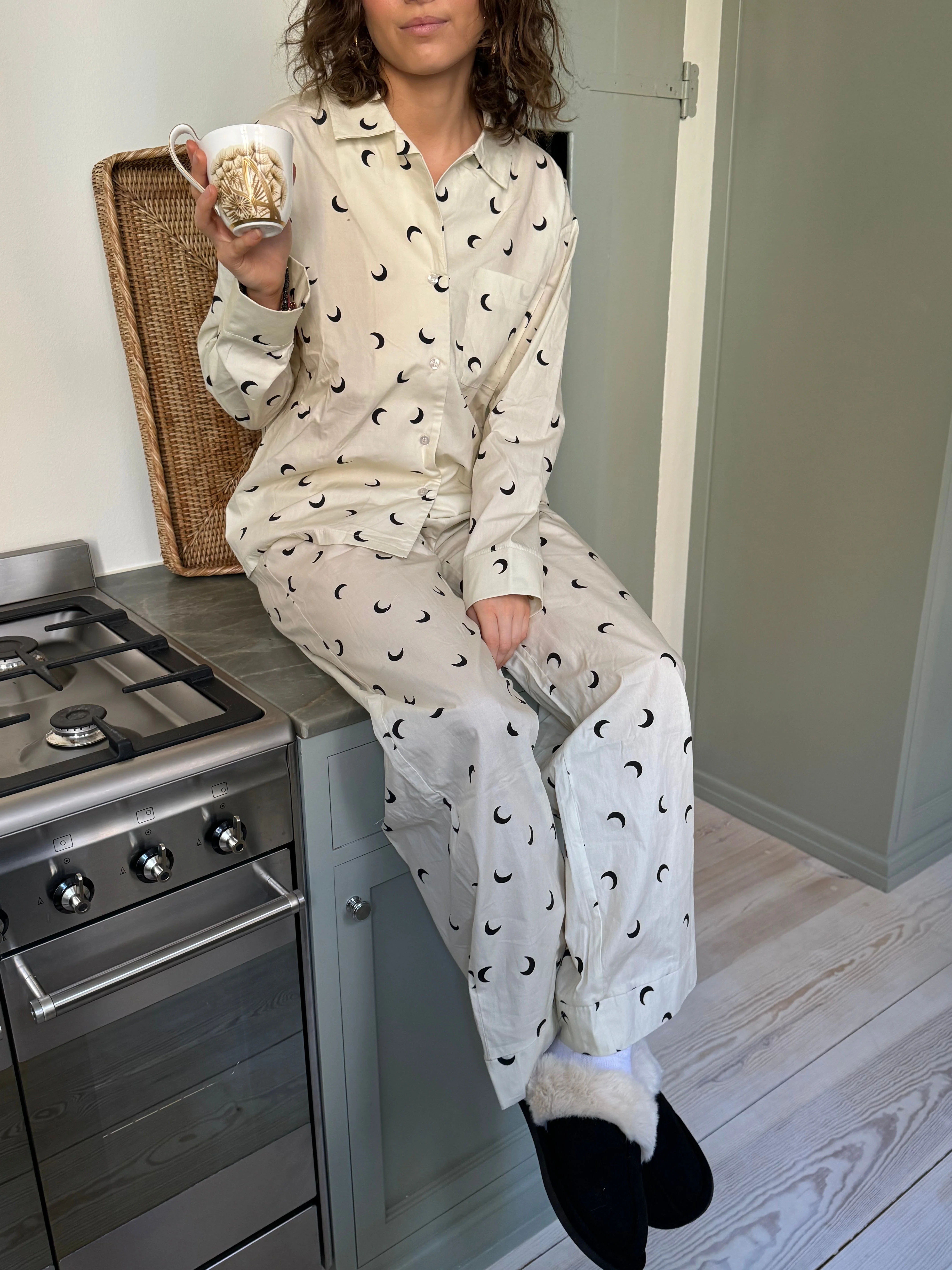 Kyla pajamas pants with moons - Beige 2 Kyla pajamas pants with moons - Beige