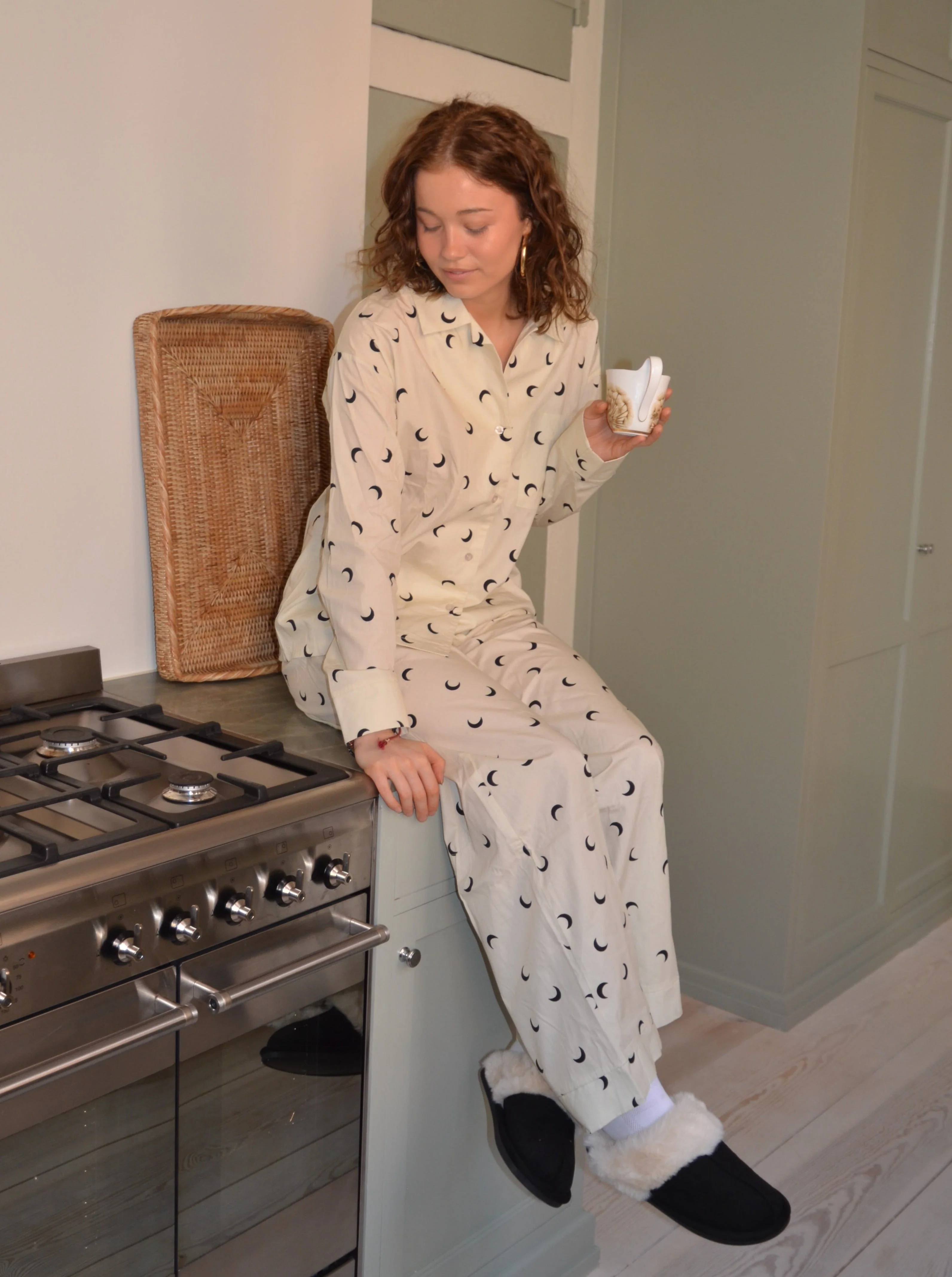 Kyla pajamas pants with moons - Beige 7 Kyla pajamas pants with moons - Beige