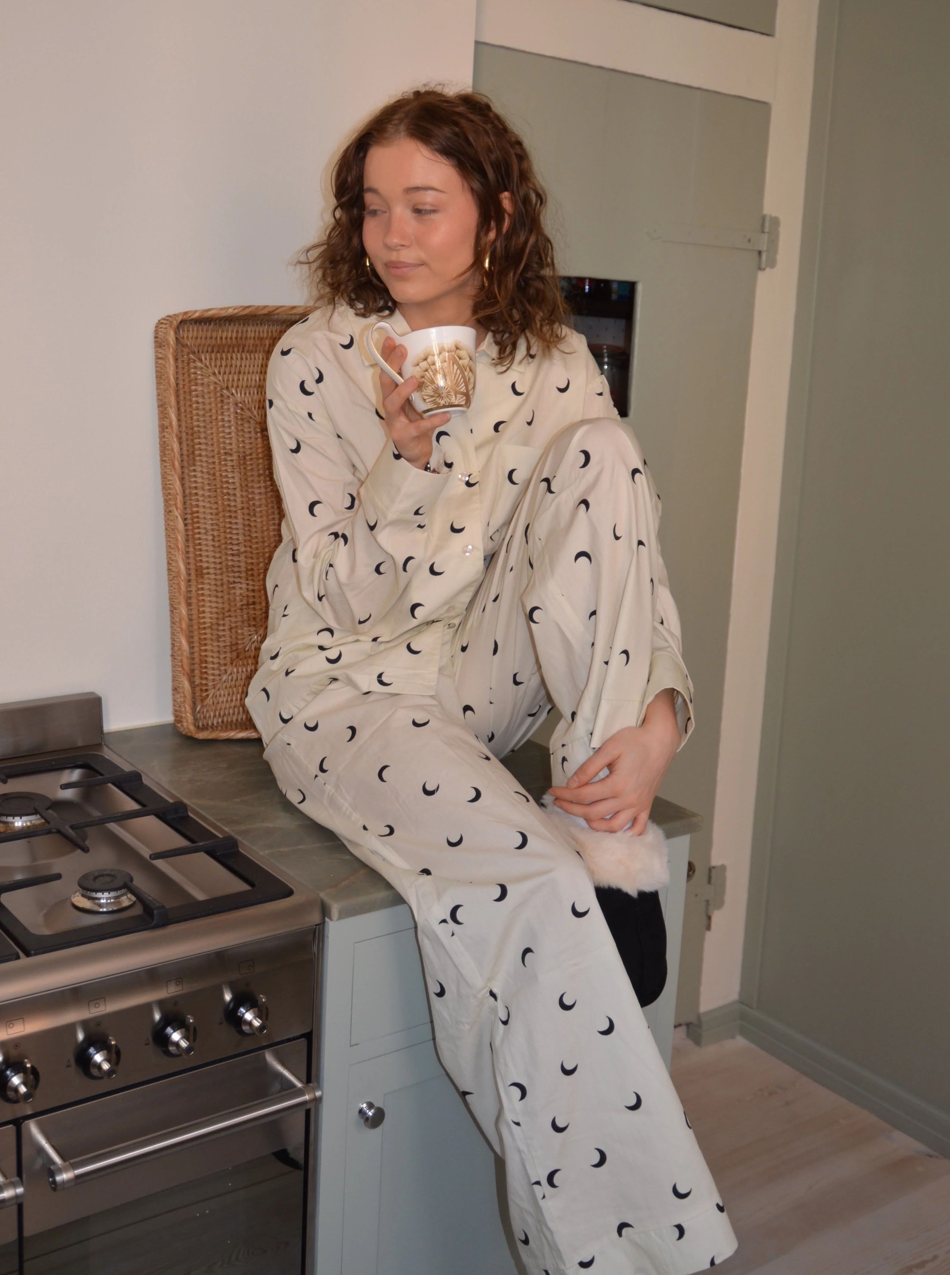 Kyla pajamas pants with moons - Beige 8 Kyla pajamas pants with moons - Beige