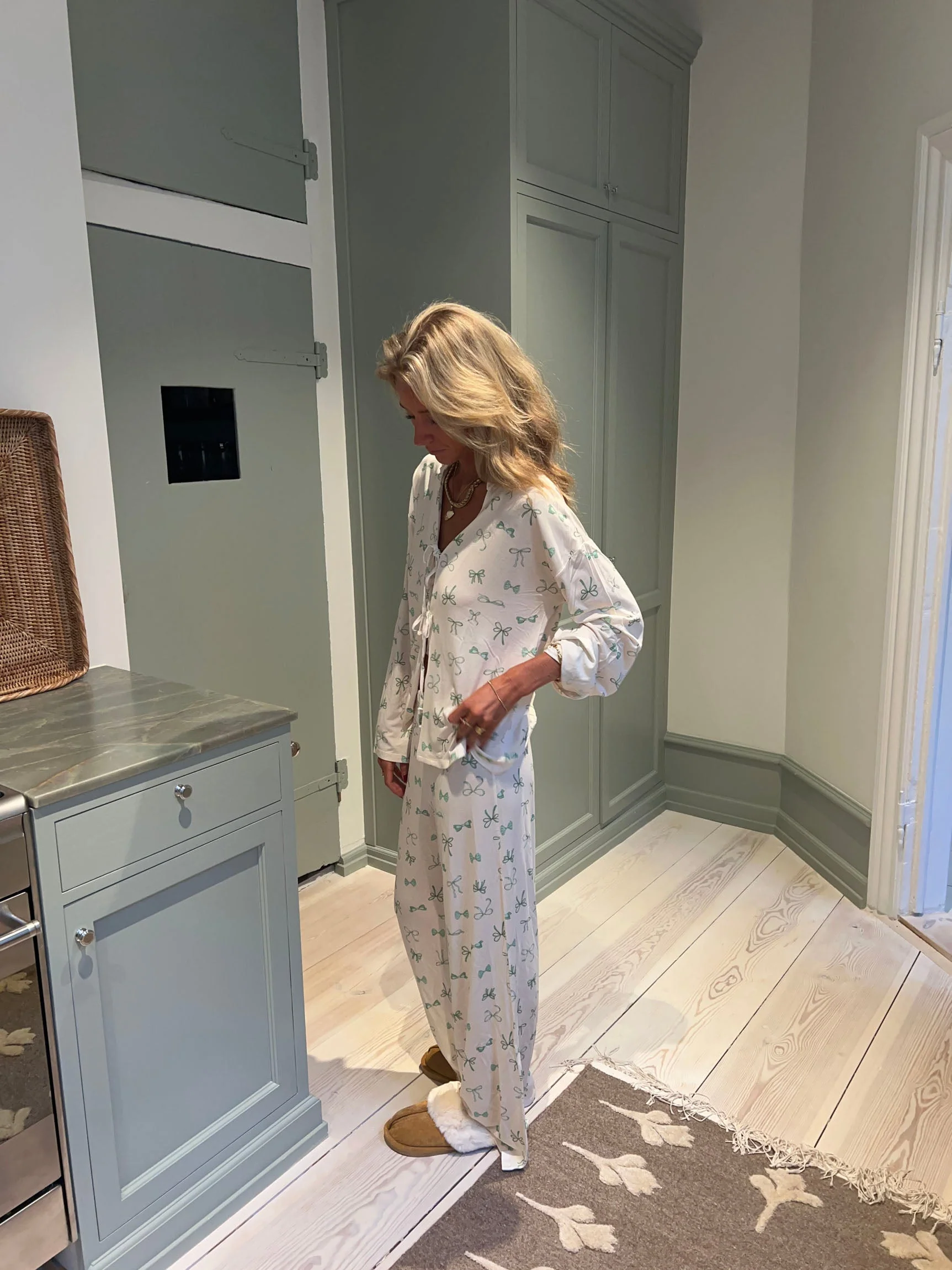Linnea pyjamas blouse with bows - Off white 4 Linnea pyjamas blouse with bows - Off white