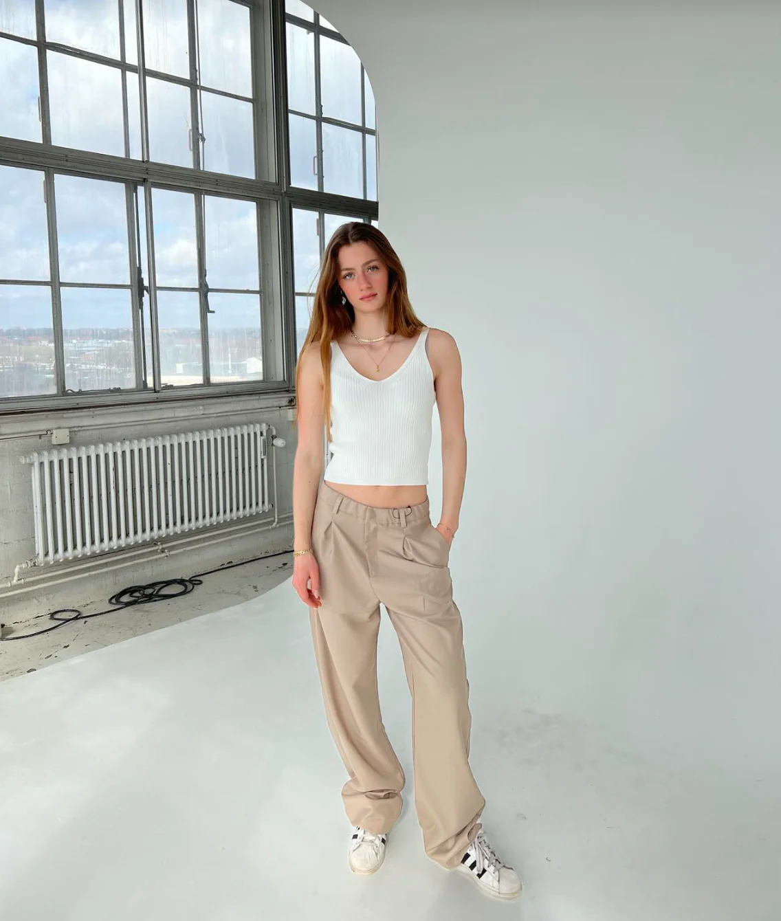 Lisette oversized suit pants - Beige