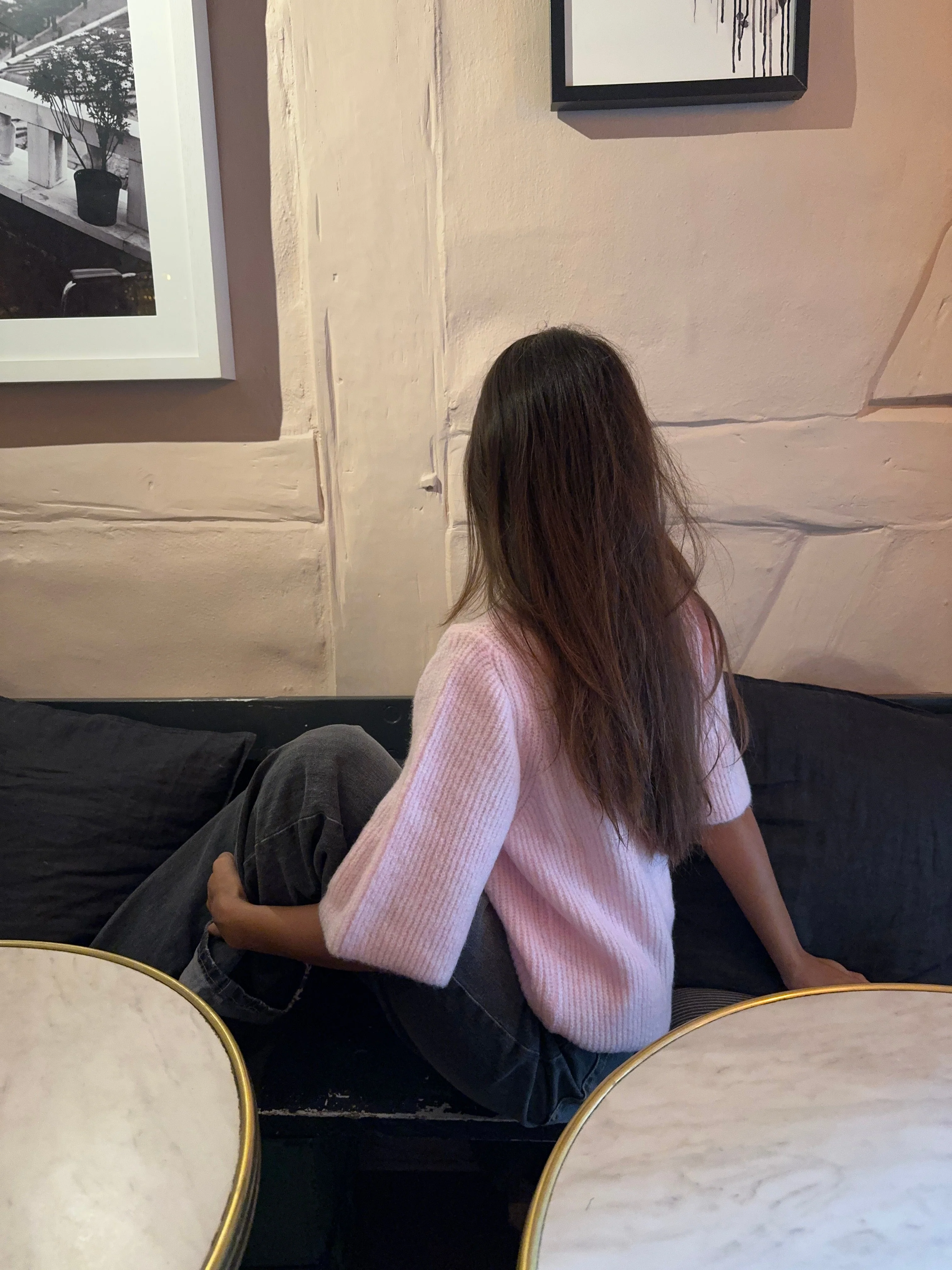 Serena knitted short sleeve cardigan - Pink 8 Serena knitted short sleeve cardigan - Pink