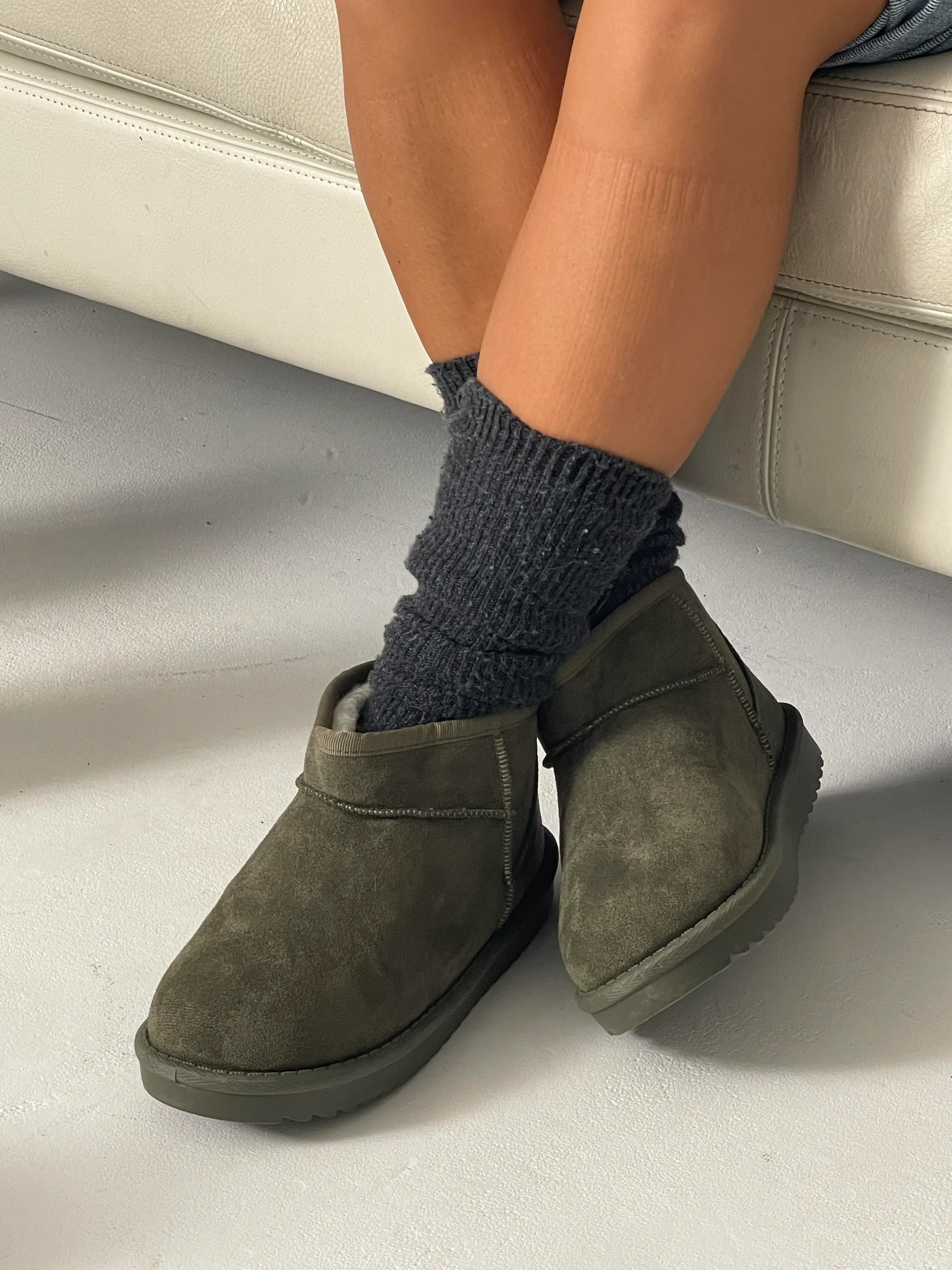 Malabo teddy boots short - Khaki