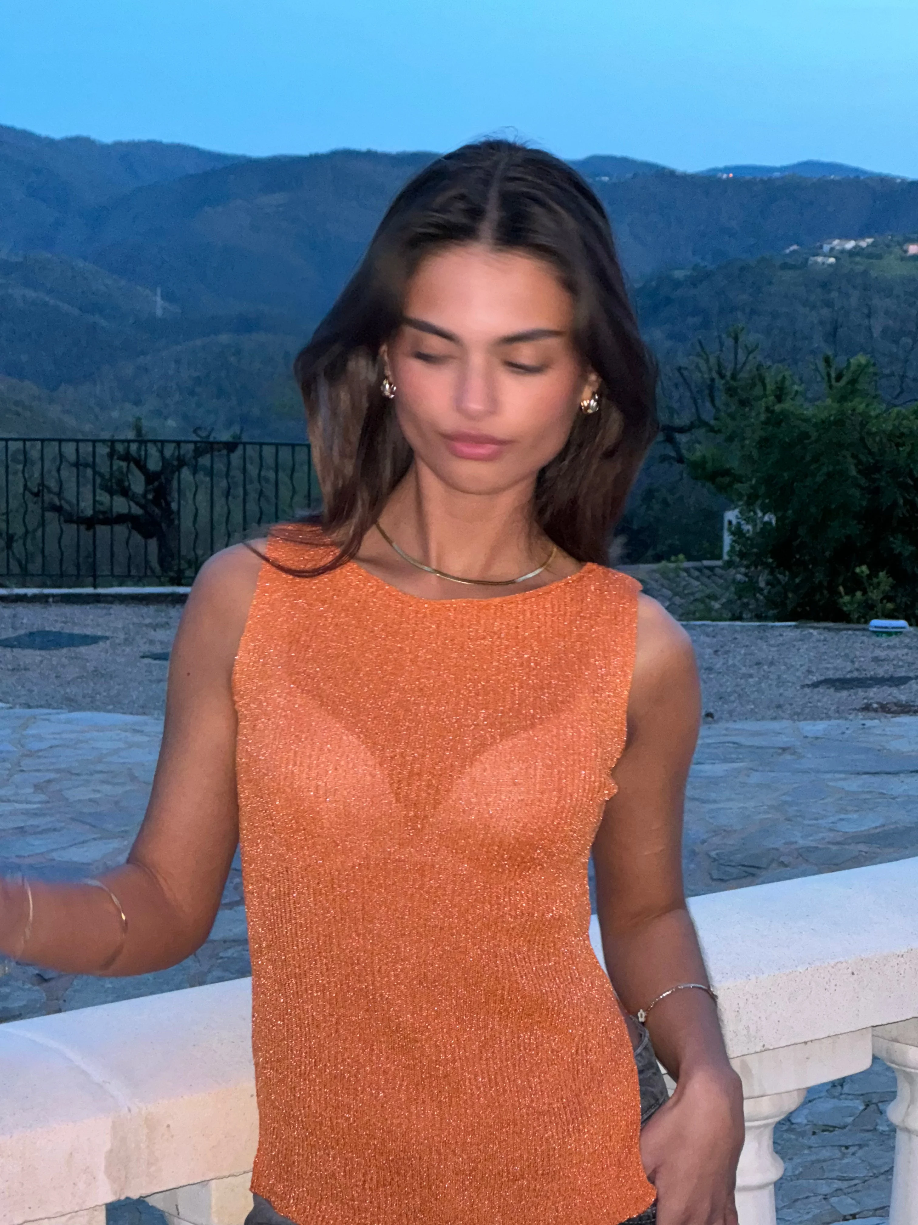 Montania shimmer top - Orange 7 Montania shimmer top - Orange