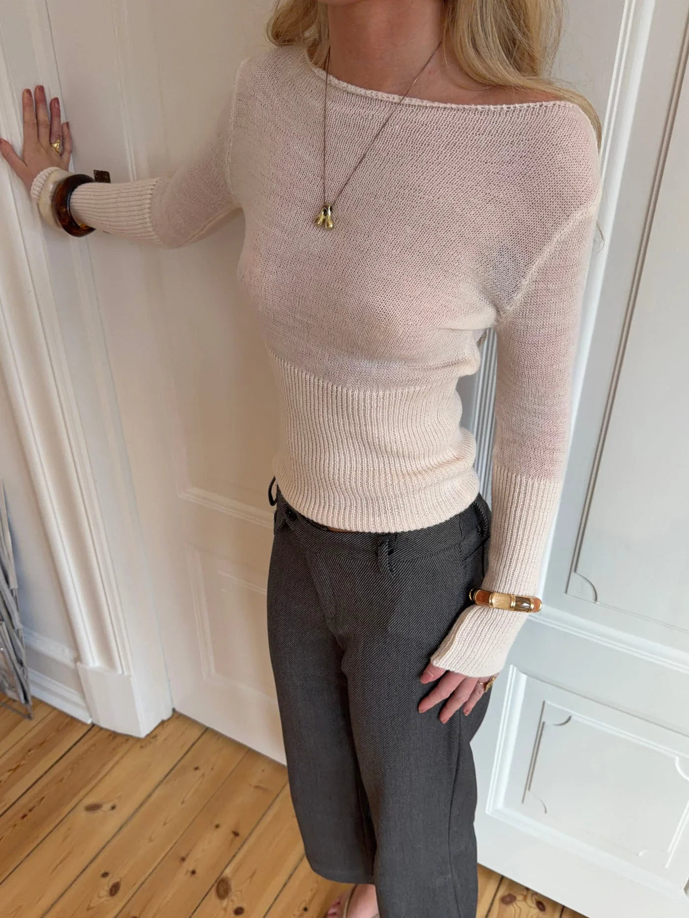 Lova fitted knit sweater - White 7 Lova fitted knit sweater - White