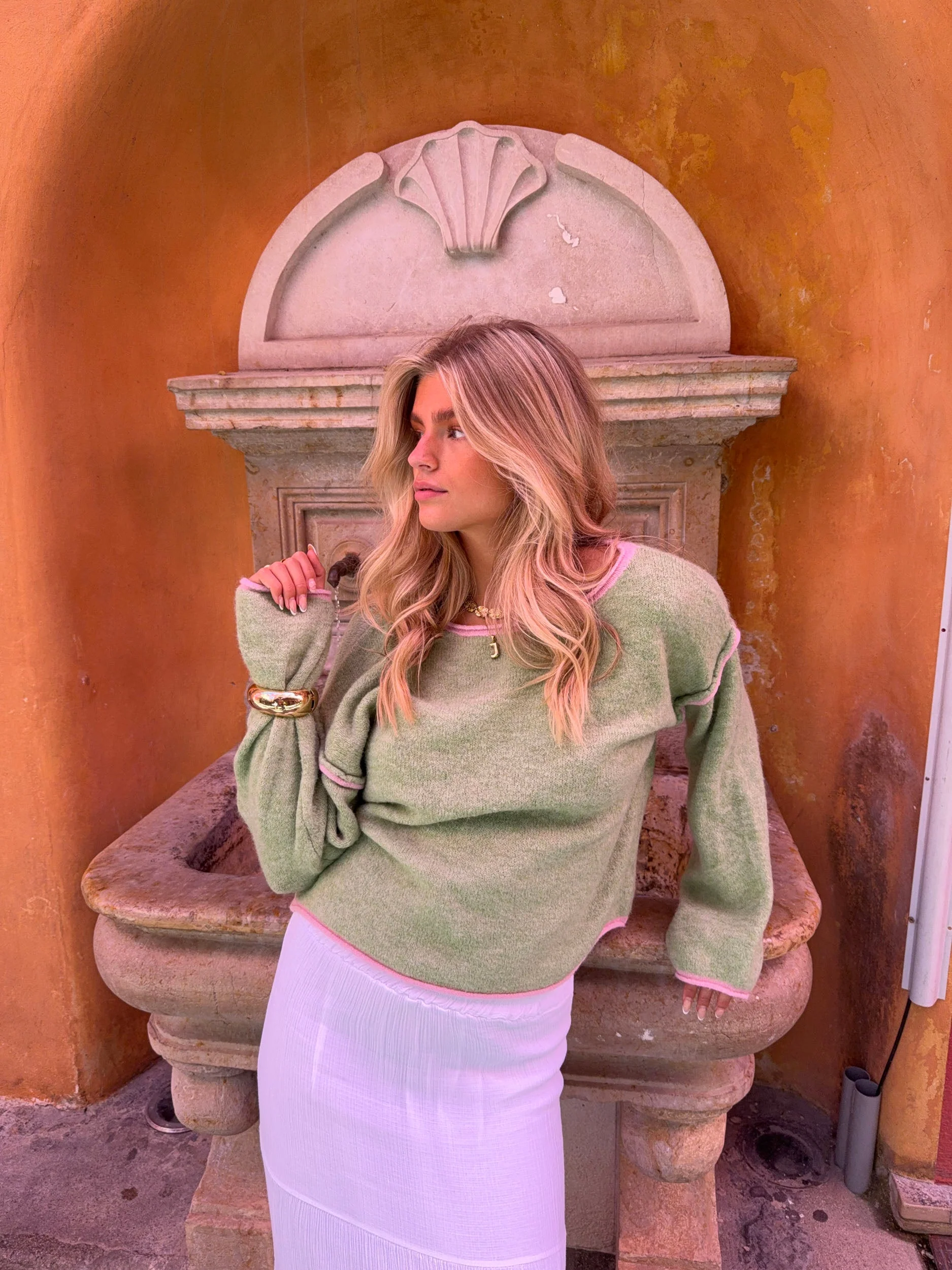Ludovica knit with details - Green/pink 13 Ludovica knit with details - Green/pink