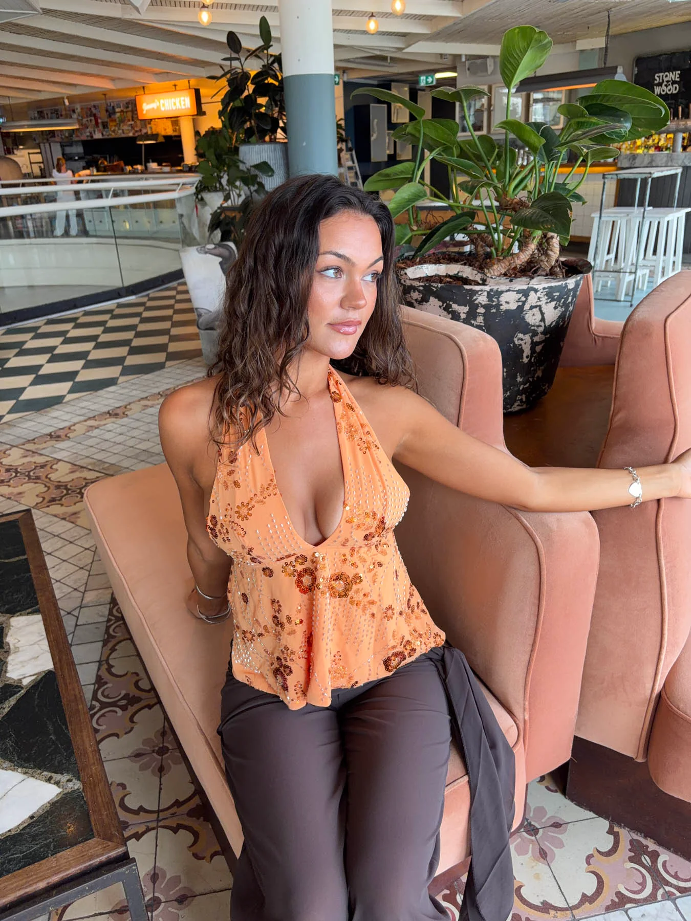 Lumi top with sequins - Orange 5 Lumi top with sequins - Orange