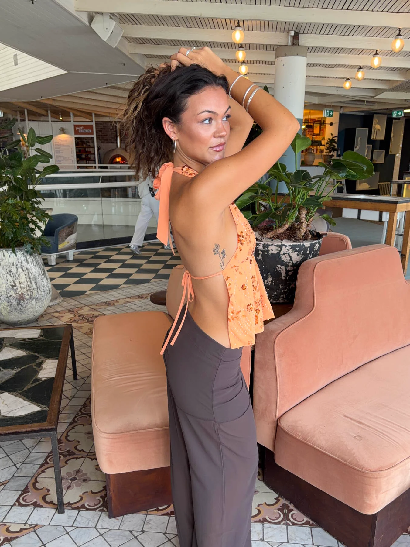 Lumi top with sequins - Orange 9 Lumi top with sequins - Orange