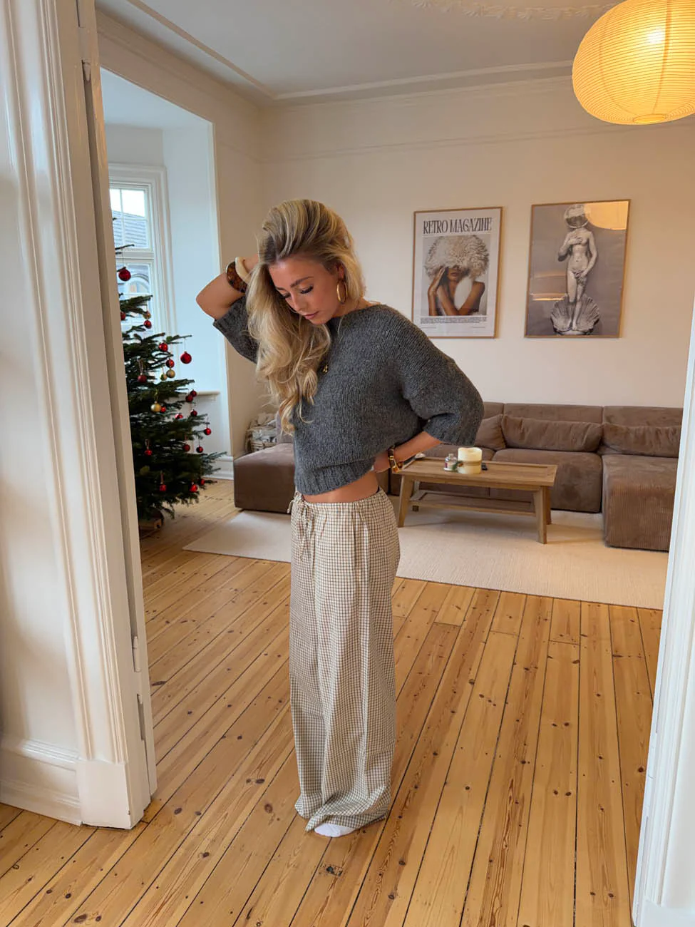 Lylana trousers with checkers – Beige 5 Lylana trousers with checkers – Beige