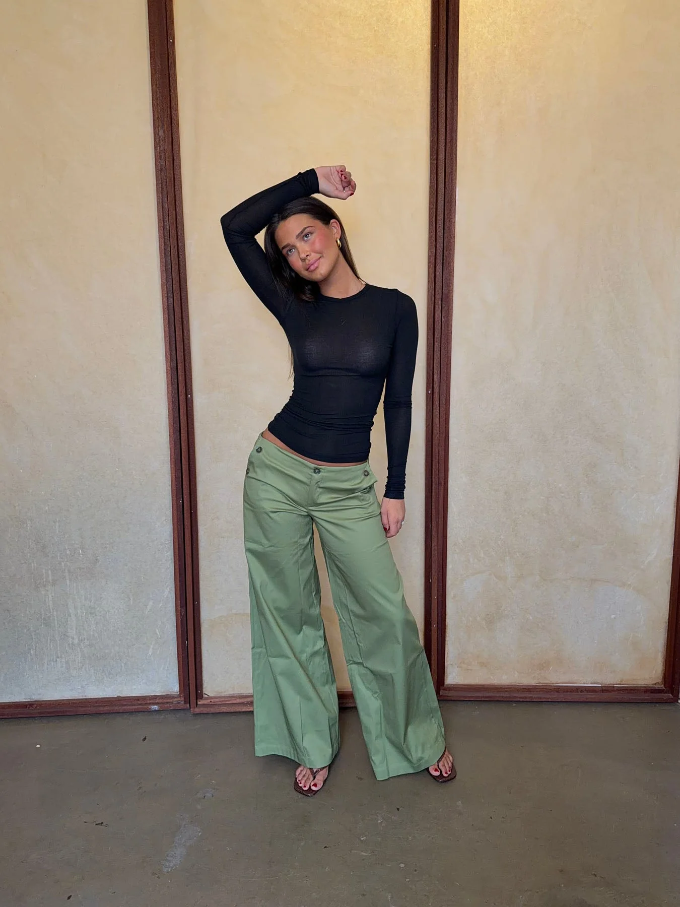 Maxim pants with buttons - Green 10 Maxim pants with buttons - Green