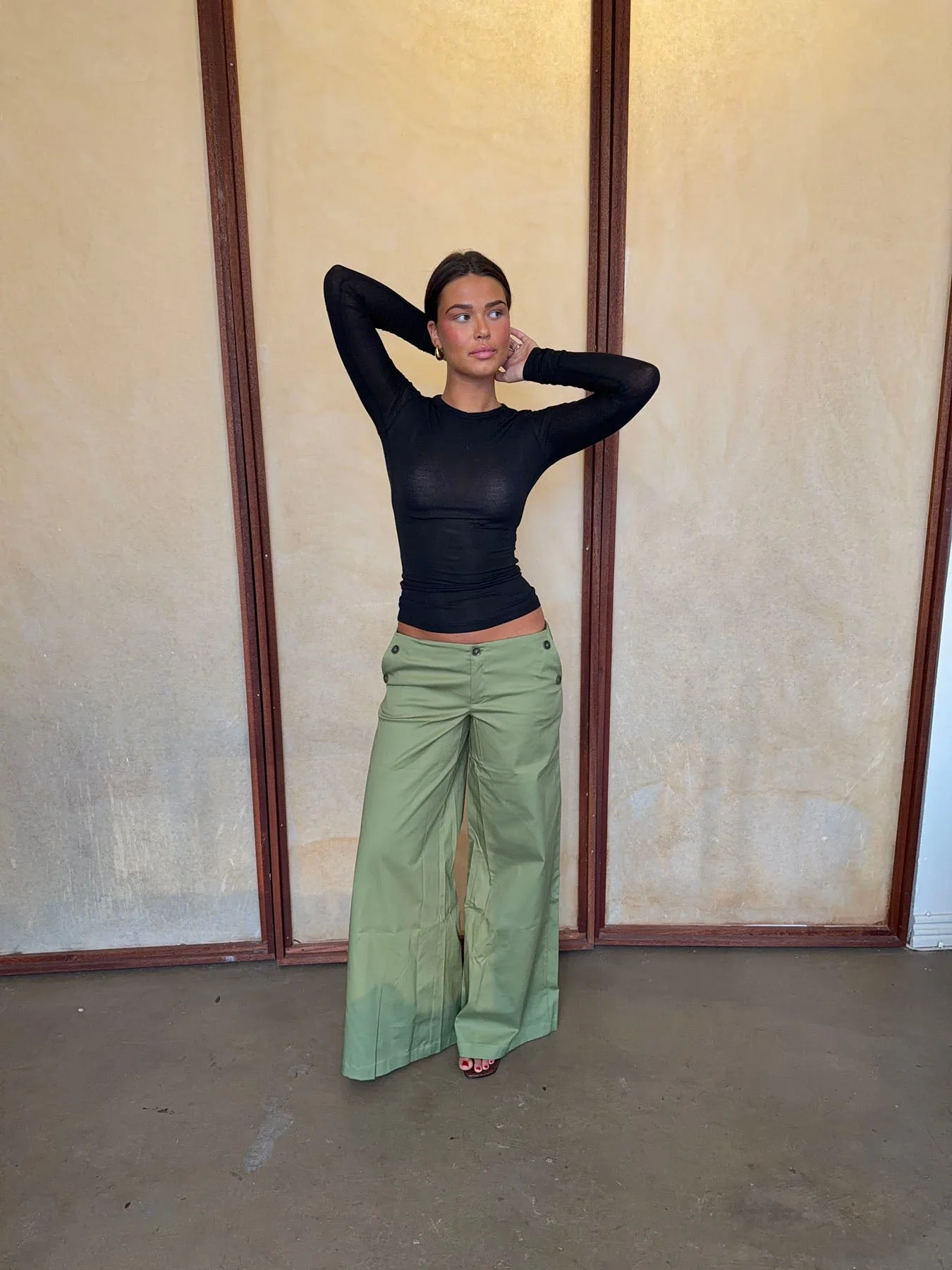 Maxim pants with buttons - Green 11 Maxim pants with buttons - Green