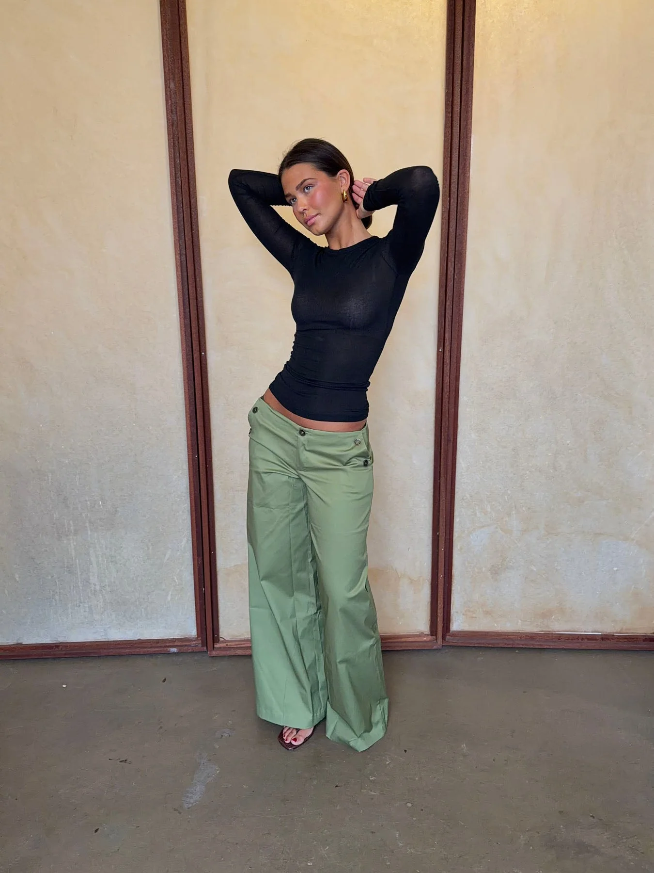 Maxim pants with buttons - Green 13 Maxim pants with buttons - Green