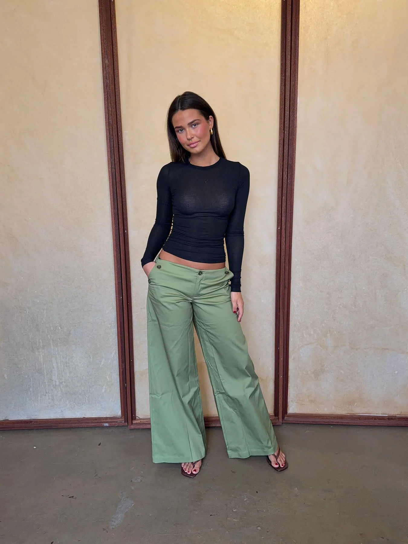 Maxim pants with buttons - Green 14 Maxim pants with buttons - Green