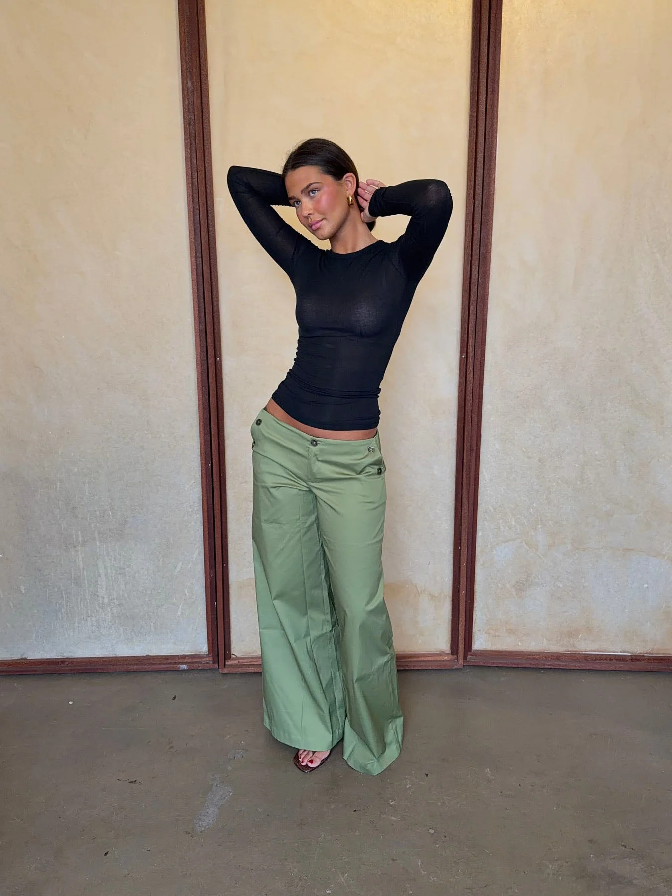 Maxim pants with buttons - Green 3 Maxim pants with buttons - Green