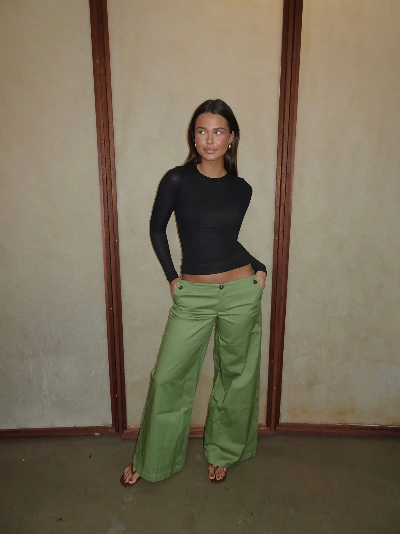 Maxim pants with buttons - Green 9 Maxim pants with buttons - Green