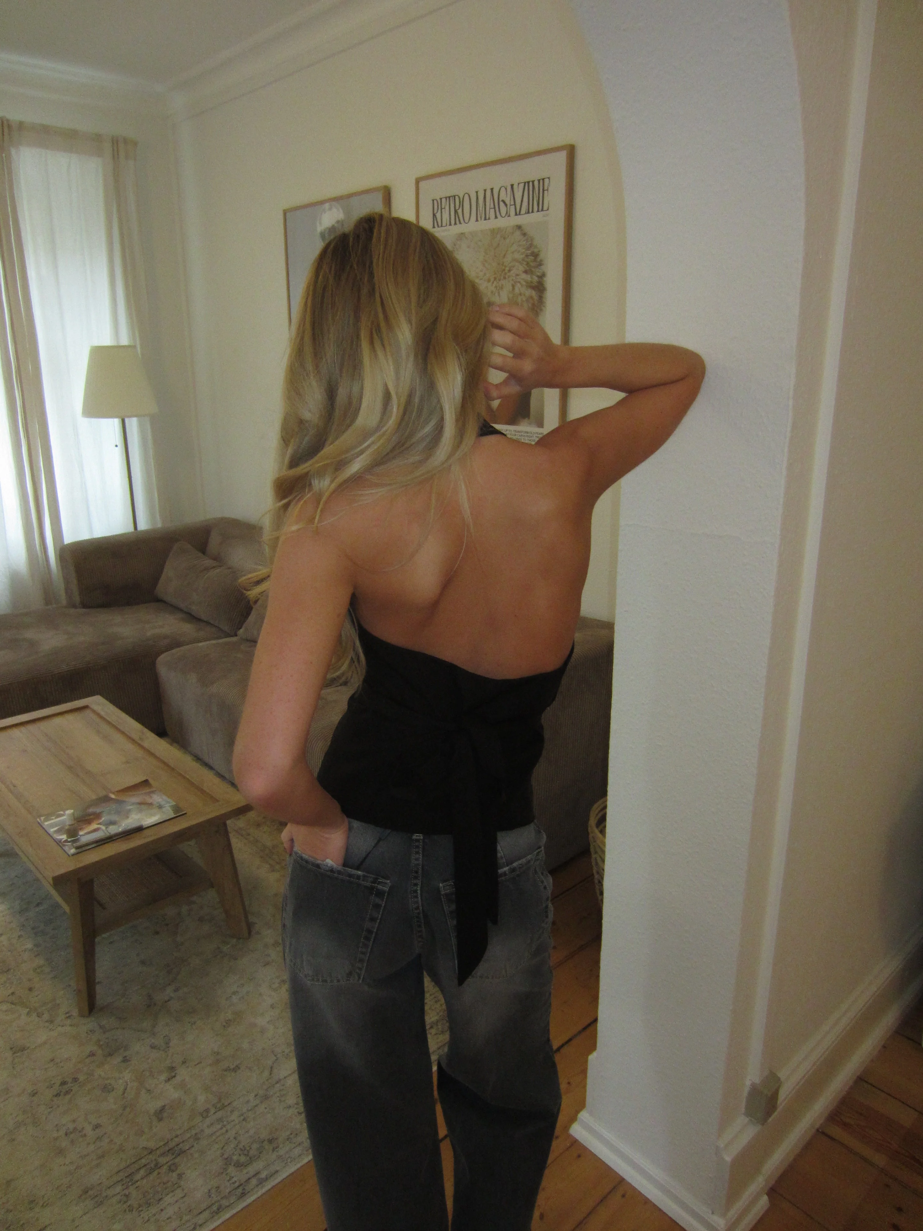 Rikke fitted vest with tie detail - Black 3 Rikke fitted vest with tie detail - Black
