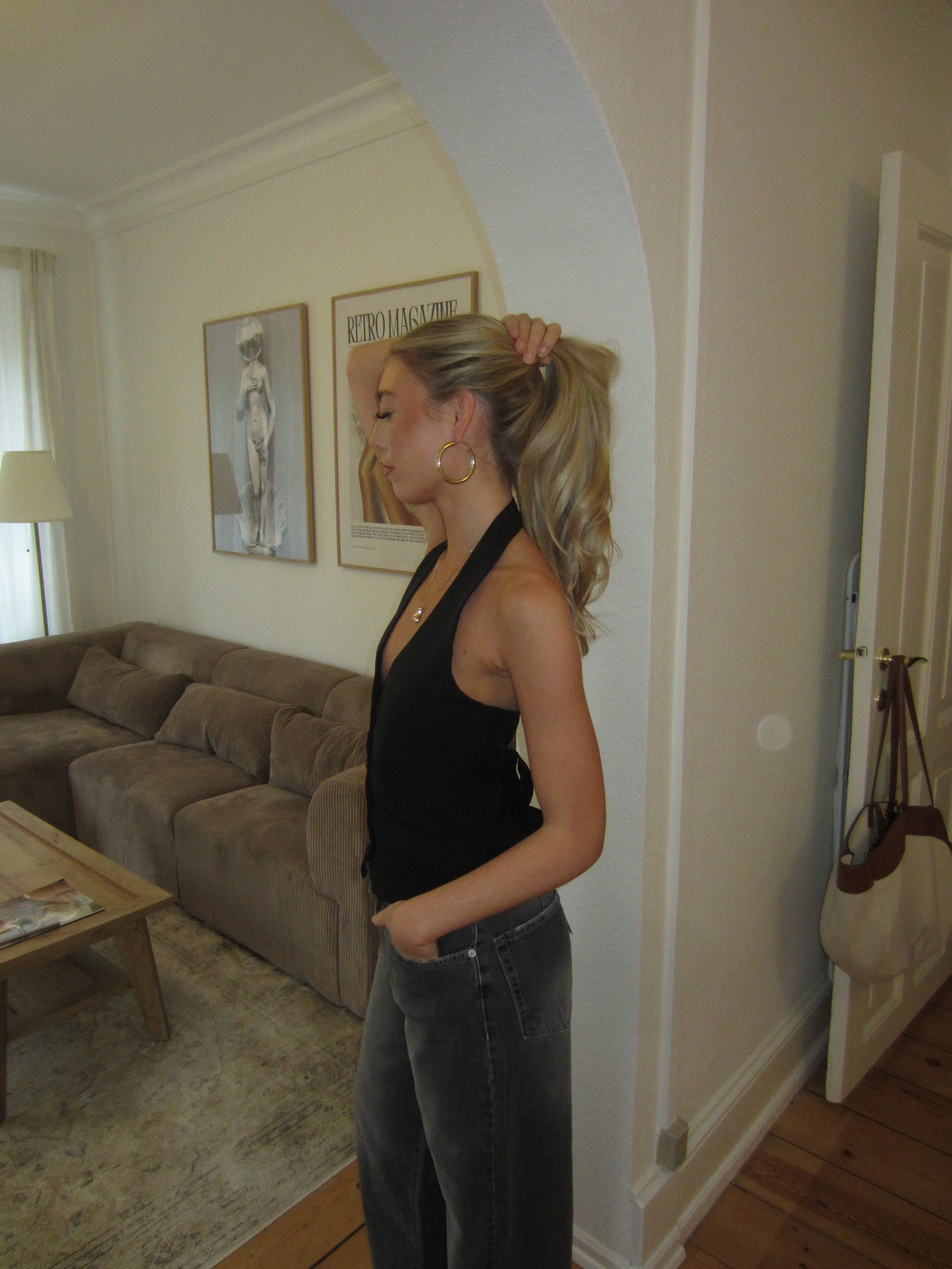 Rikke fitted vest with tie detail - Black 5 Rikke fitted vest with tie detail - Black