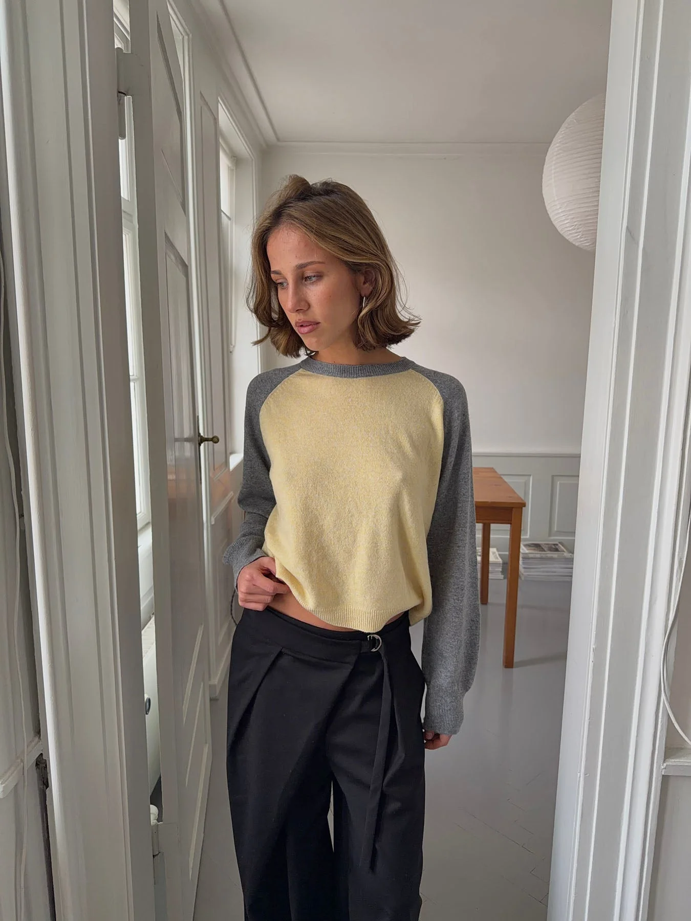 Oliva knit blouse - Grey/yellow 10 Oliva knit blouse - Grey/yellow