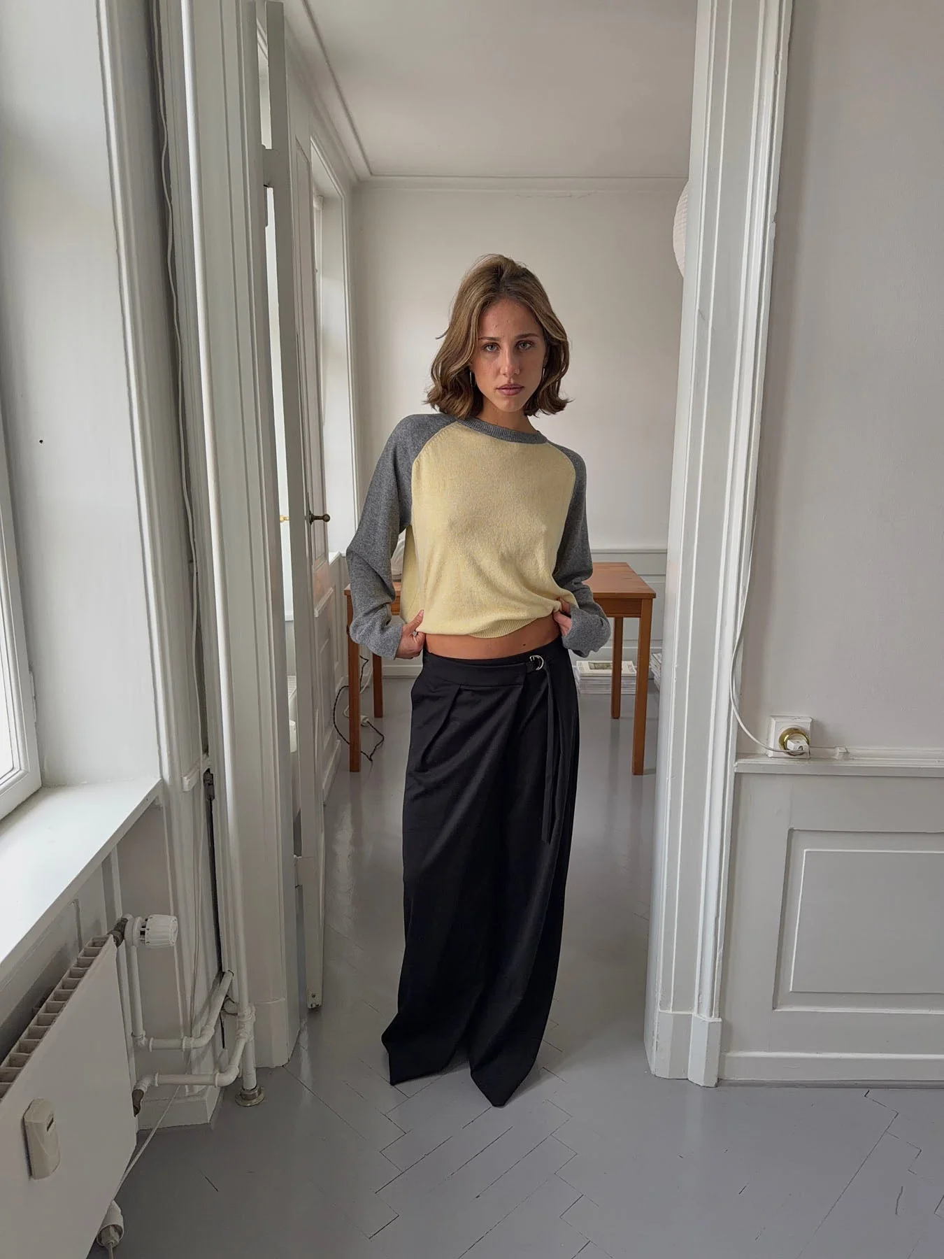 Oliva knit blouse - Grey/yellow 11 Oliva knit blouse - Grey/yellow