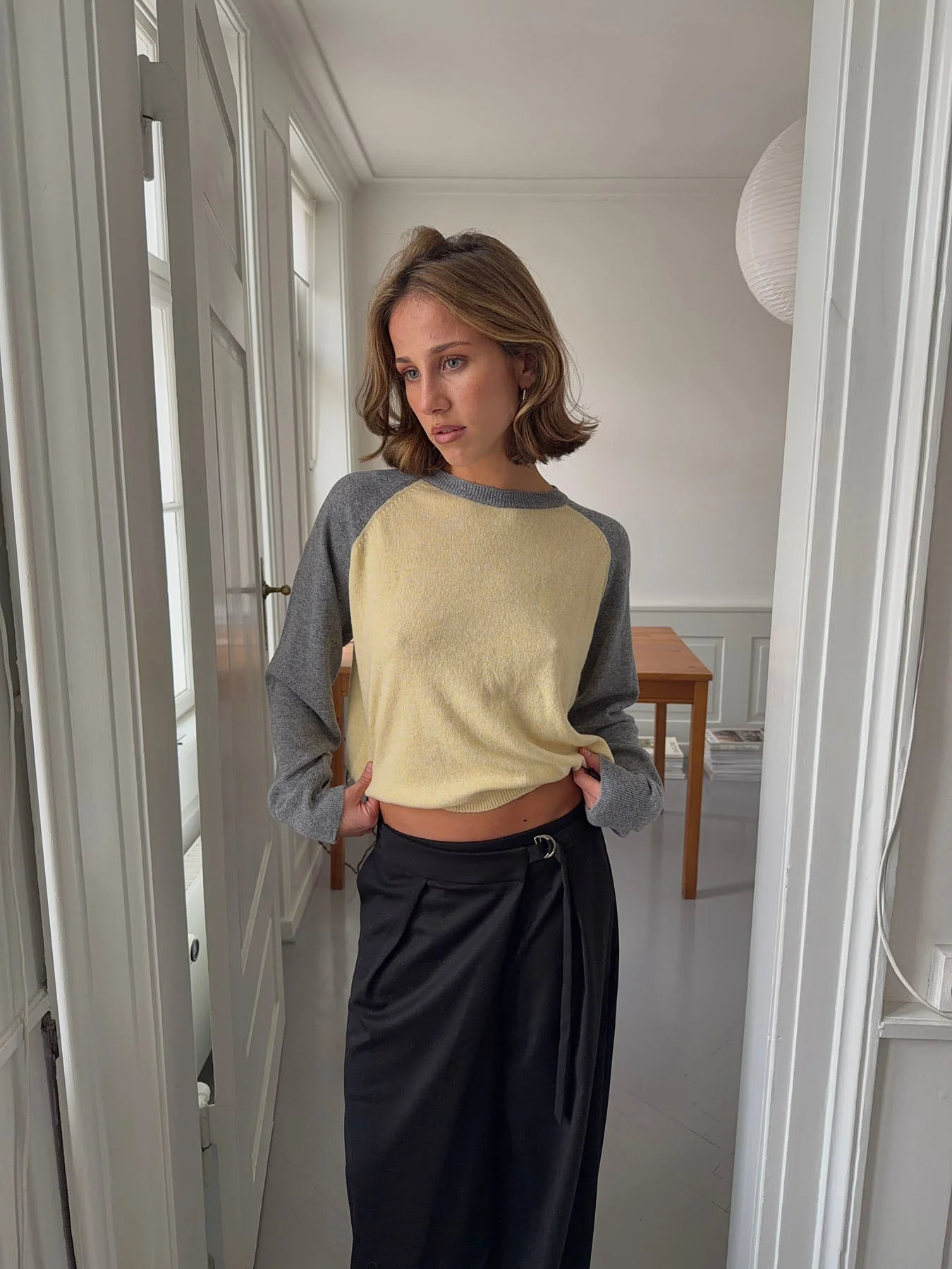 Oliva knit blouse - Grey/yellow 12 Oliva knit blouse - Grey/yellow