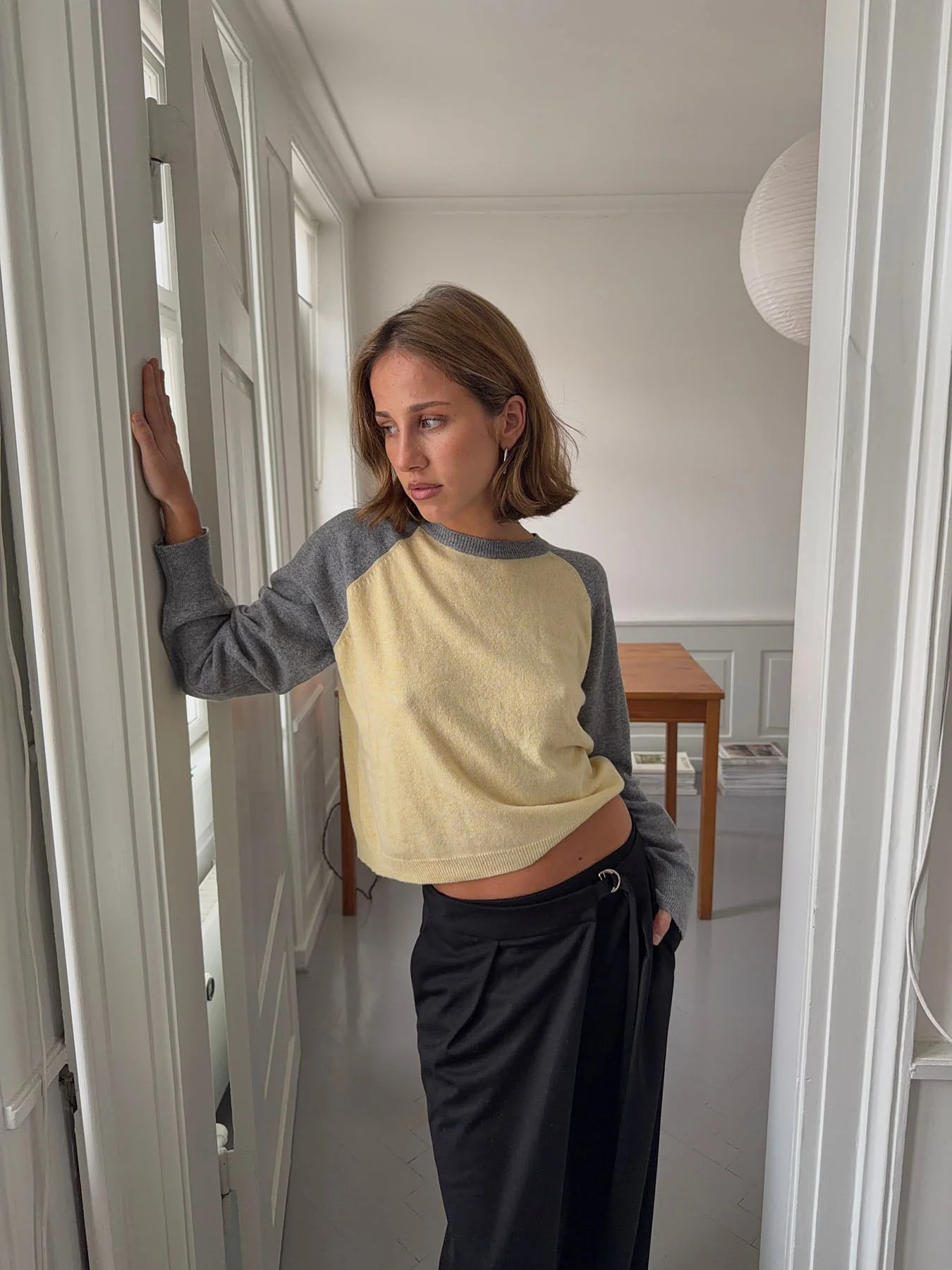 Oliva knit blouse - Grey/yellow 15 Oliva knit blouse - Grey/yellow