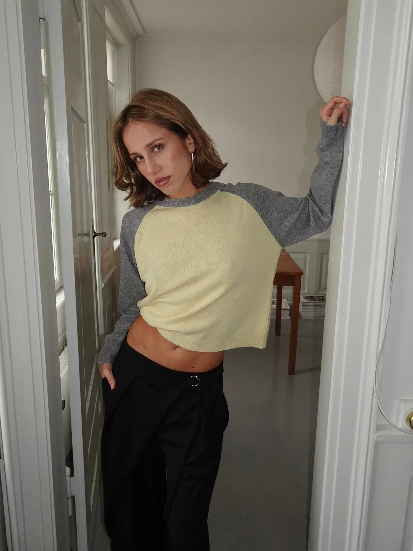 Oliva knit blouse - Grey/yellow 4 Oliva knit blouse - Grey/yellow