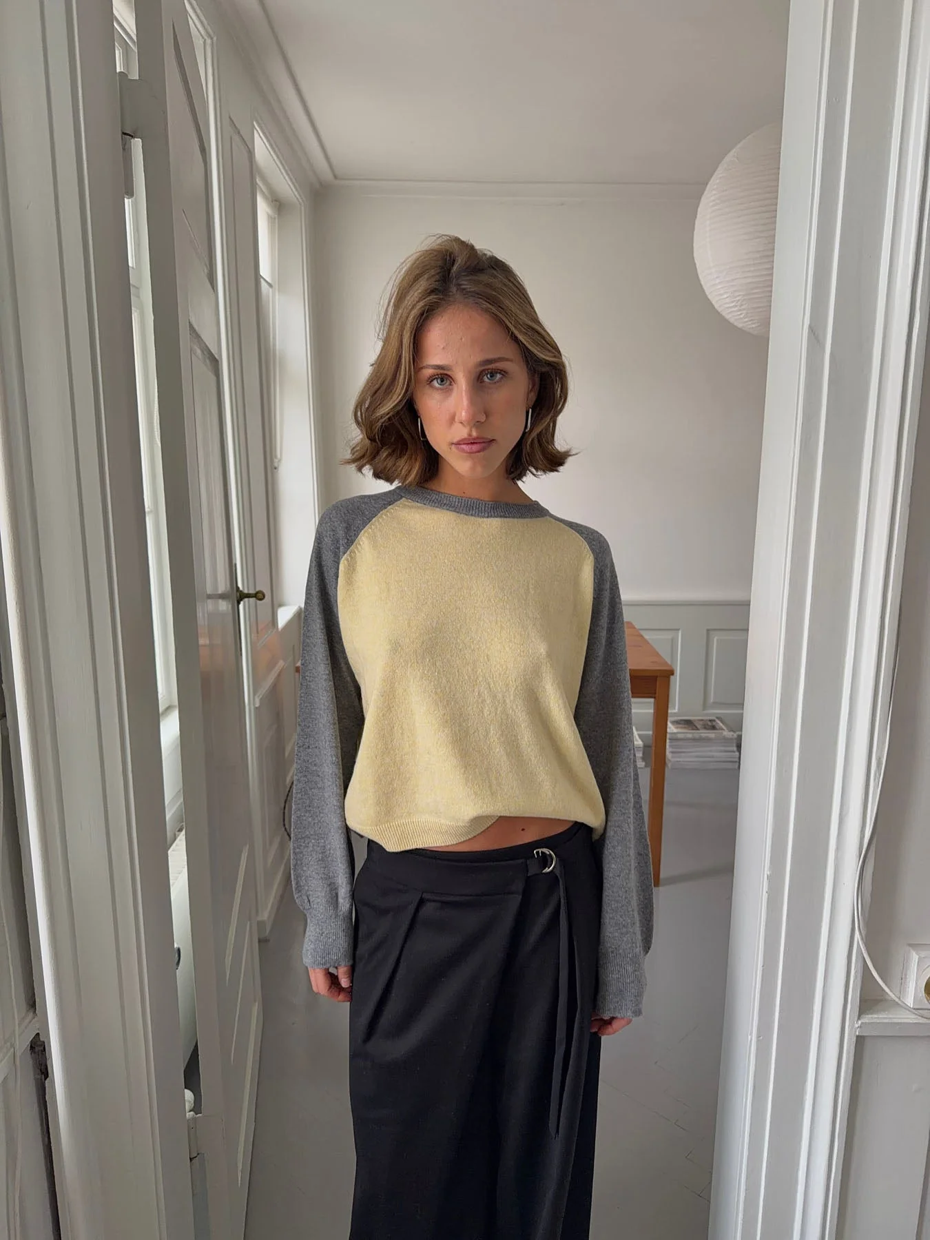 Oliva knit blouse - Grey/yellow 5 Oliva knit blouse - Grey/yellow