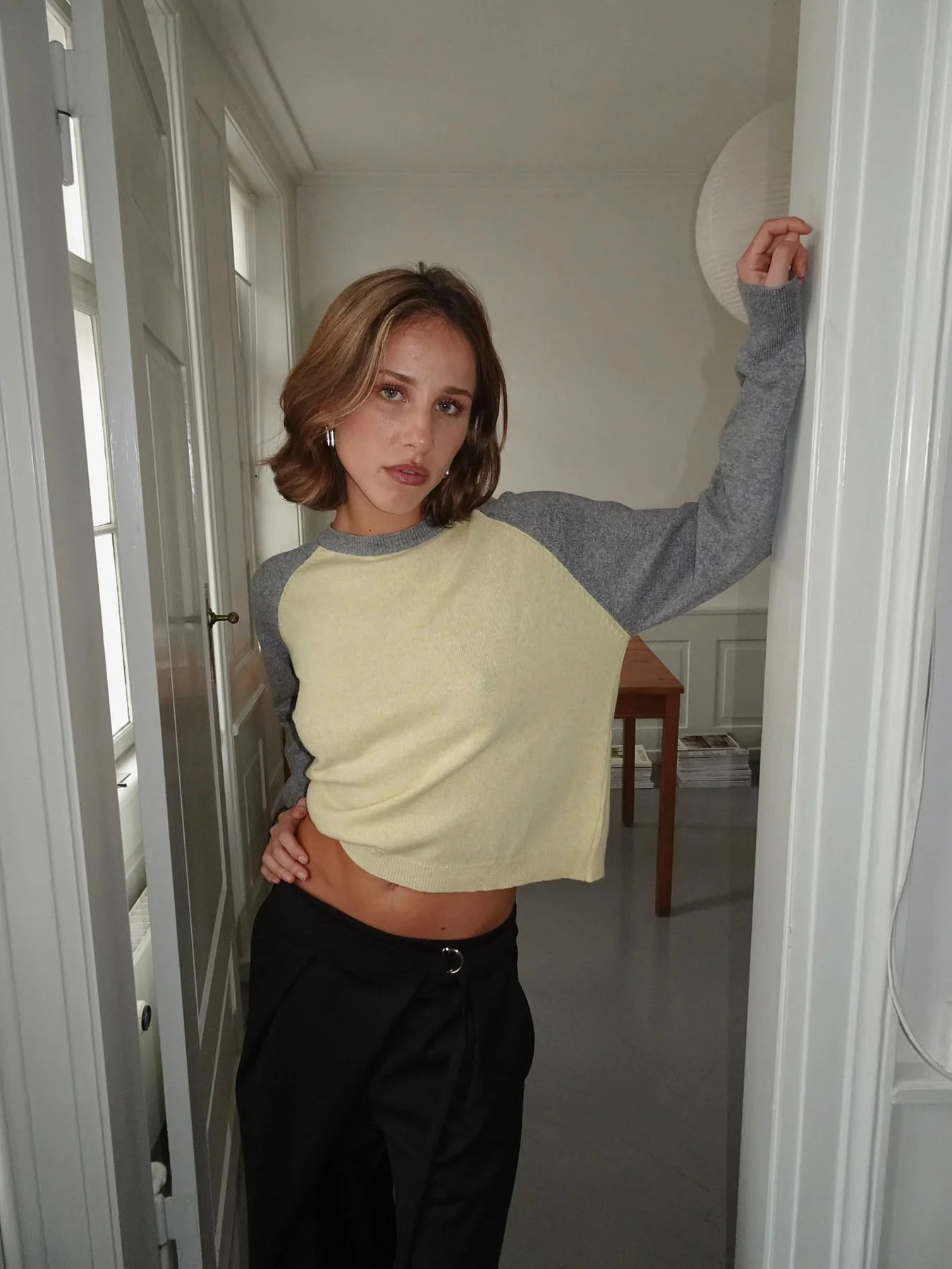 Oliva knit blouse - Grey/yellow 6 Oliva knit blouse - Grey/yellow