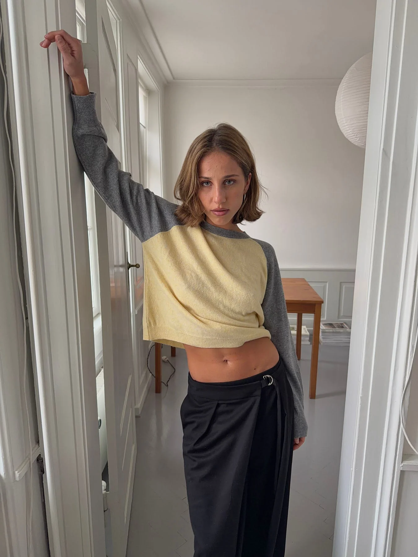 Oliva knit blouse - Grey/yellow 8 Oliva knit blouse - Grey/yellow