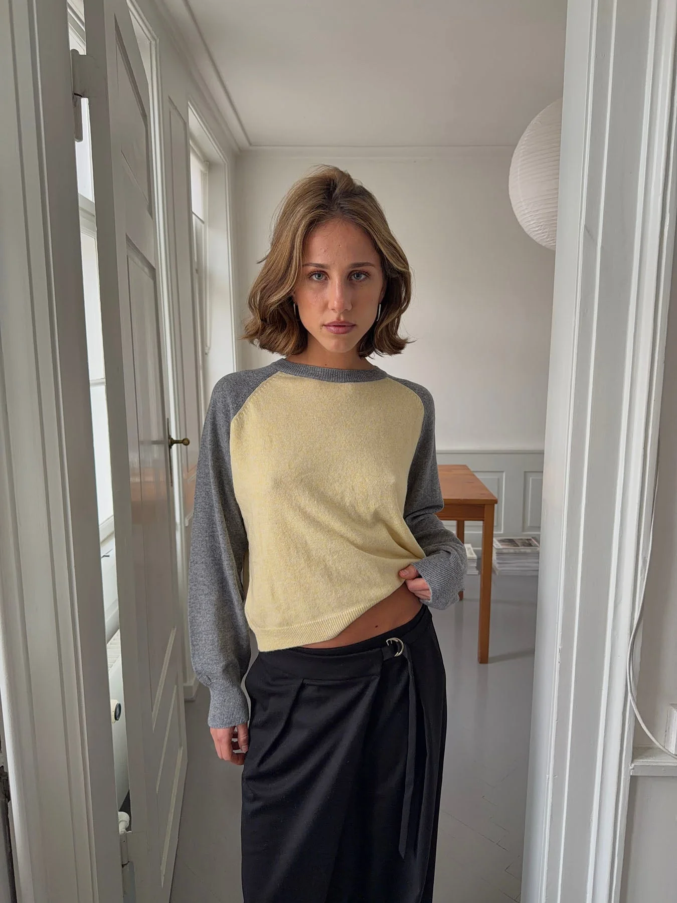 Oliva knit blouse - Grey/yellow 9 Oliva knit blouse - Grey/yellow
