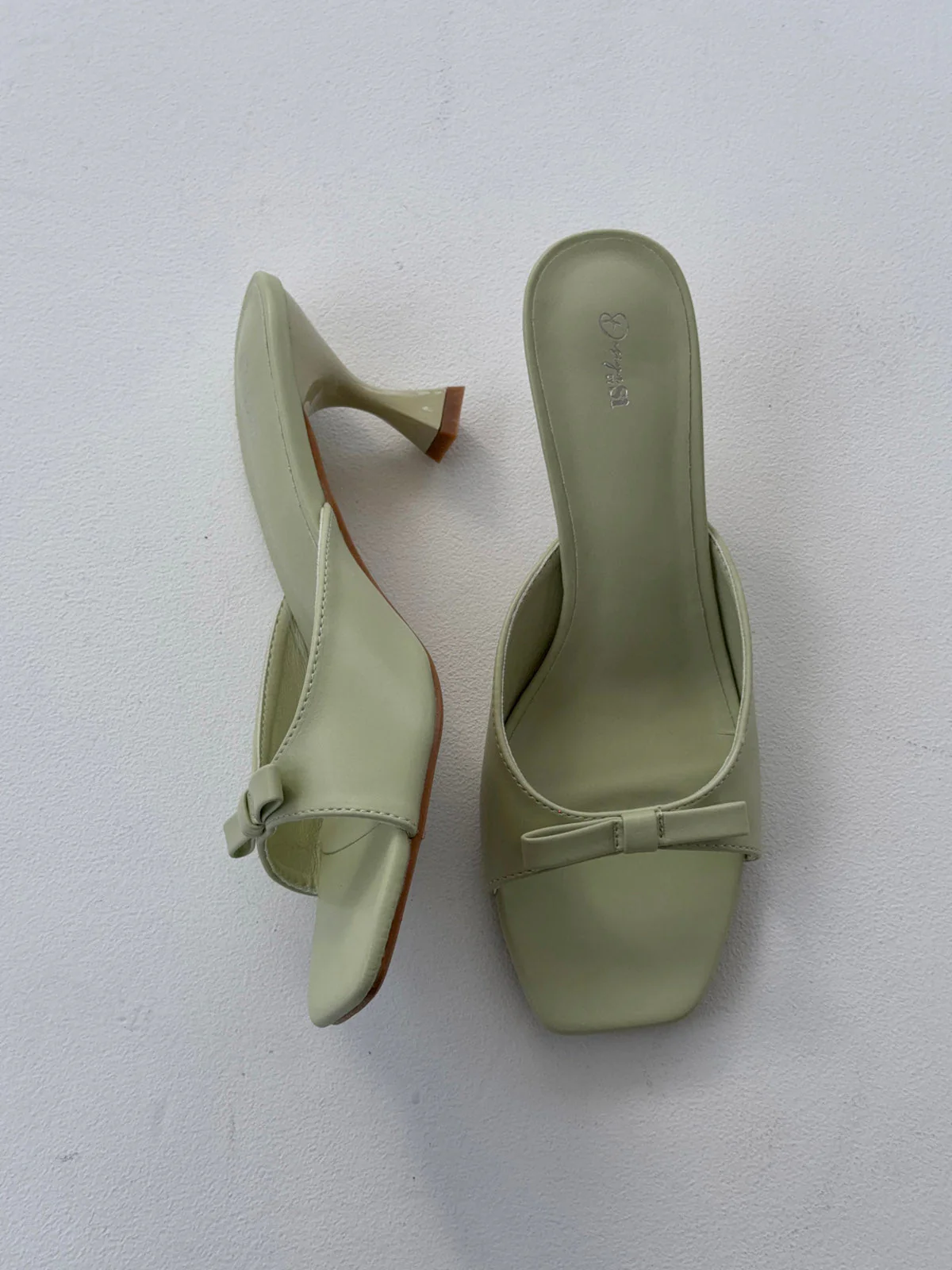 Pastella mules with bow - Mint green 8 Pastella mules with bow - Mint green