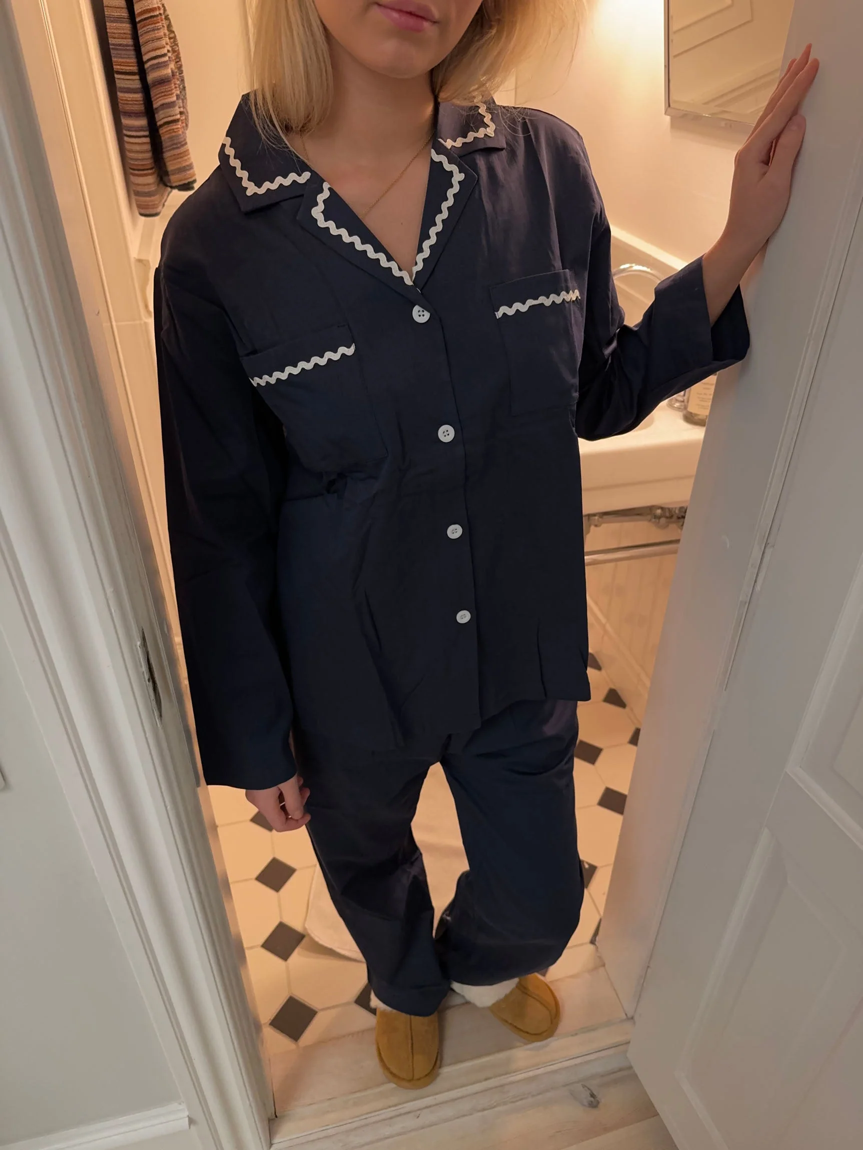 Pinja pyjamas set - Navy/White 3 Pinja pyjamas set - Navy/White