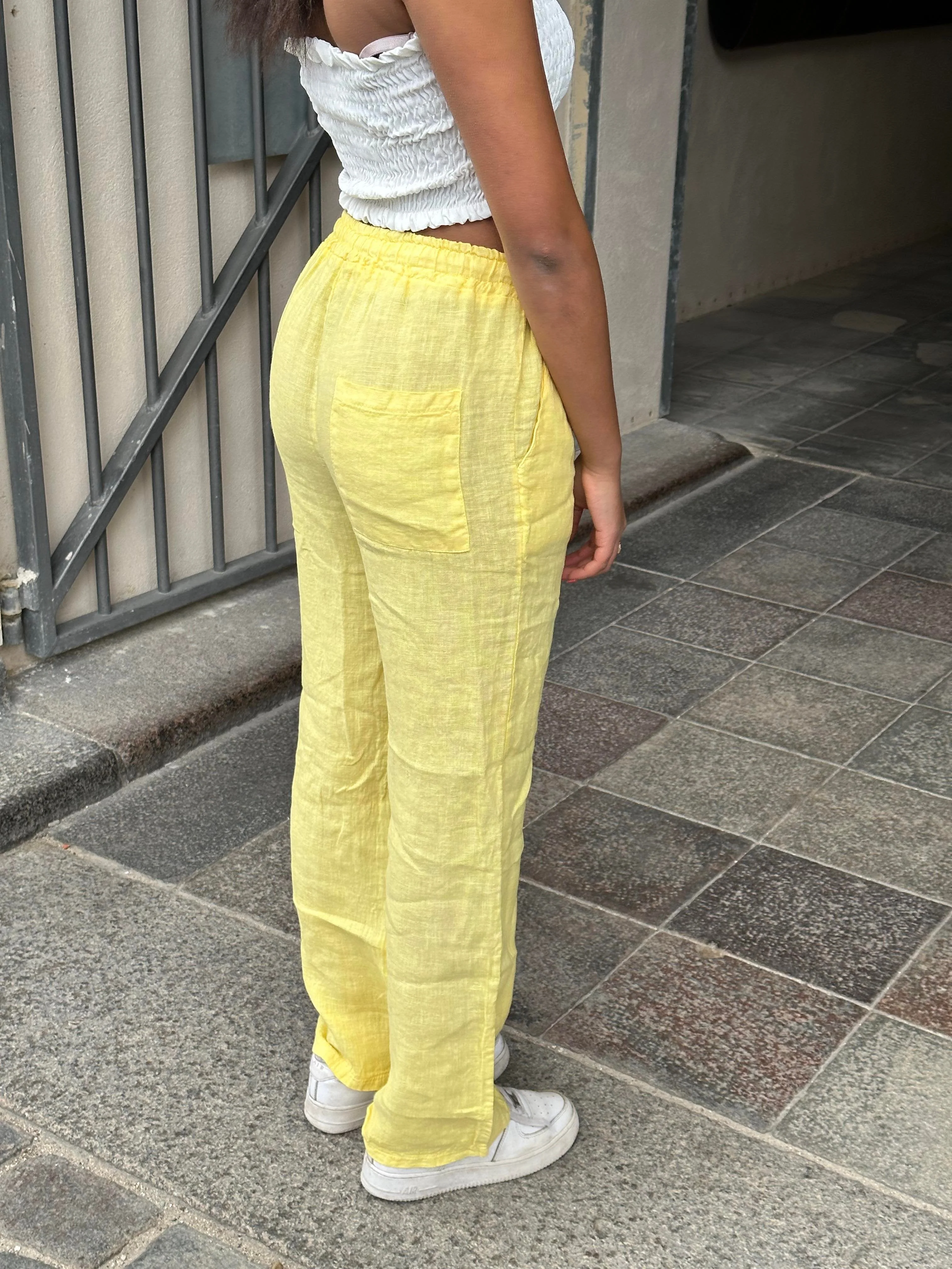Signe linen pants - Yellow 4 Signe linen pants - Yellow