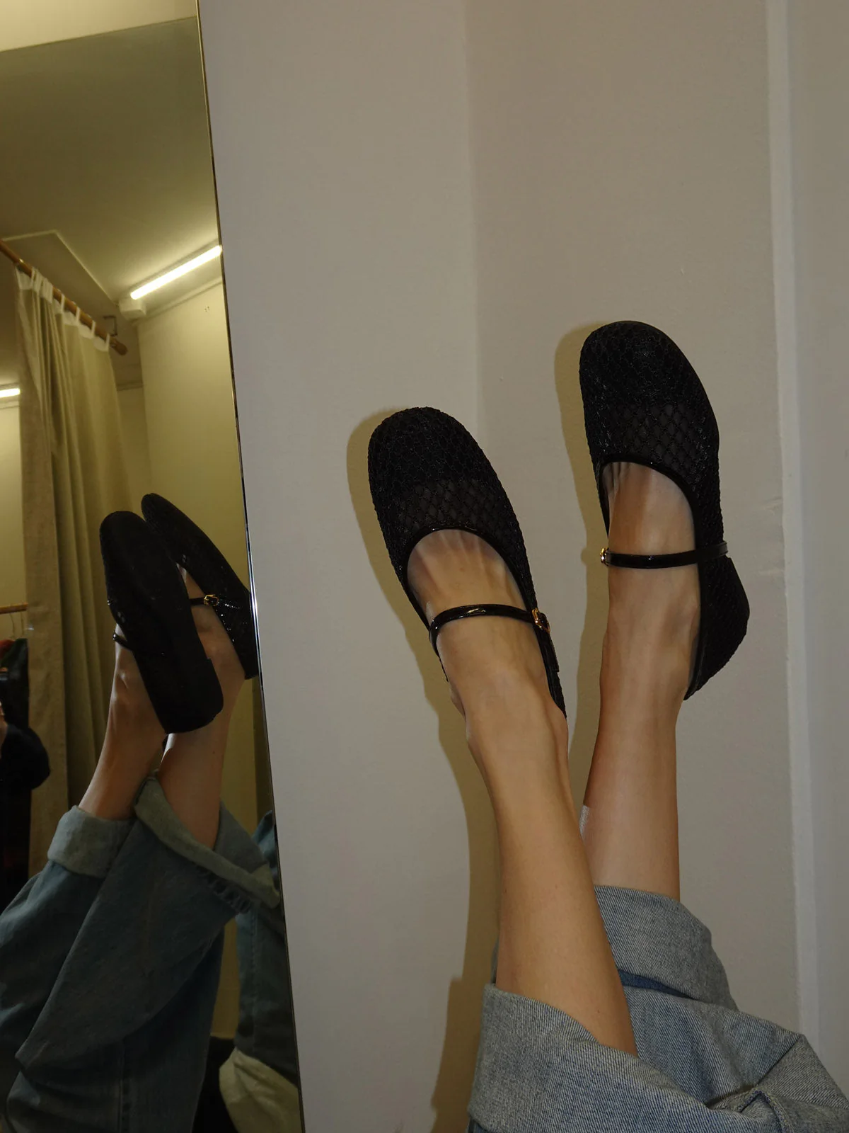 Tilda ballerinas in net material with strap - Black 13 Tilda ballerinas in net material with strap - Black