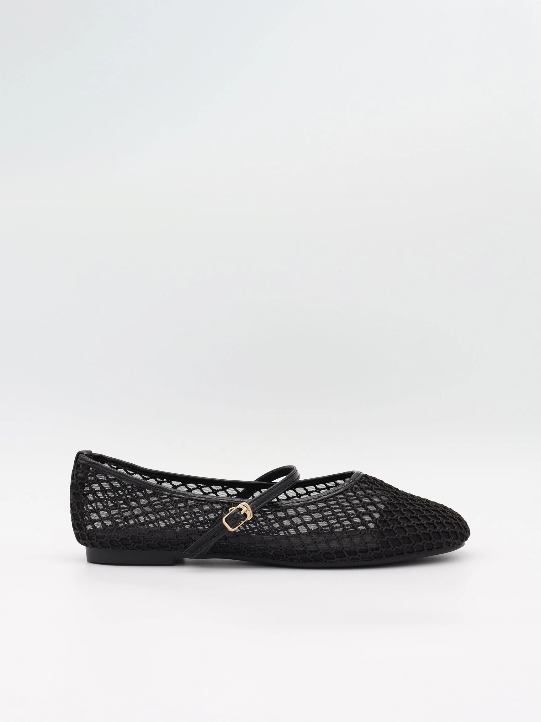 Tilda ballerinas in net material with strap - Black 2 Tilda ballerinas in net material with strap - Black