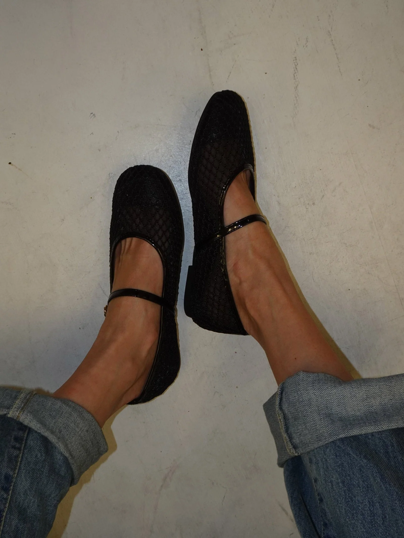 Tilda ballerinas in net material with strap - Black 4 Tilda ballerinas in net material with strap - Black