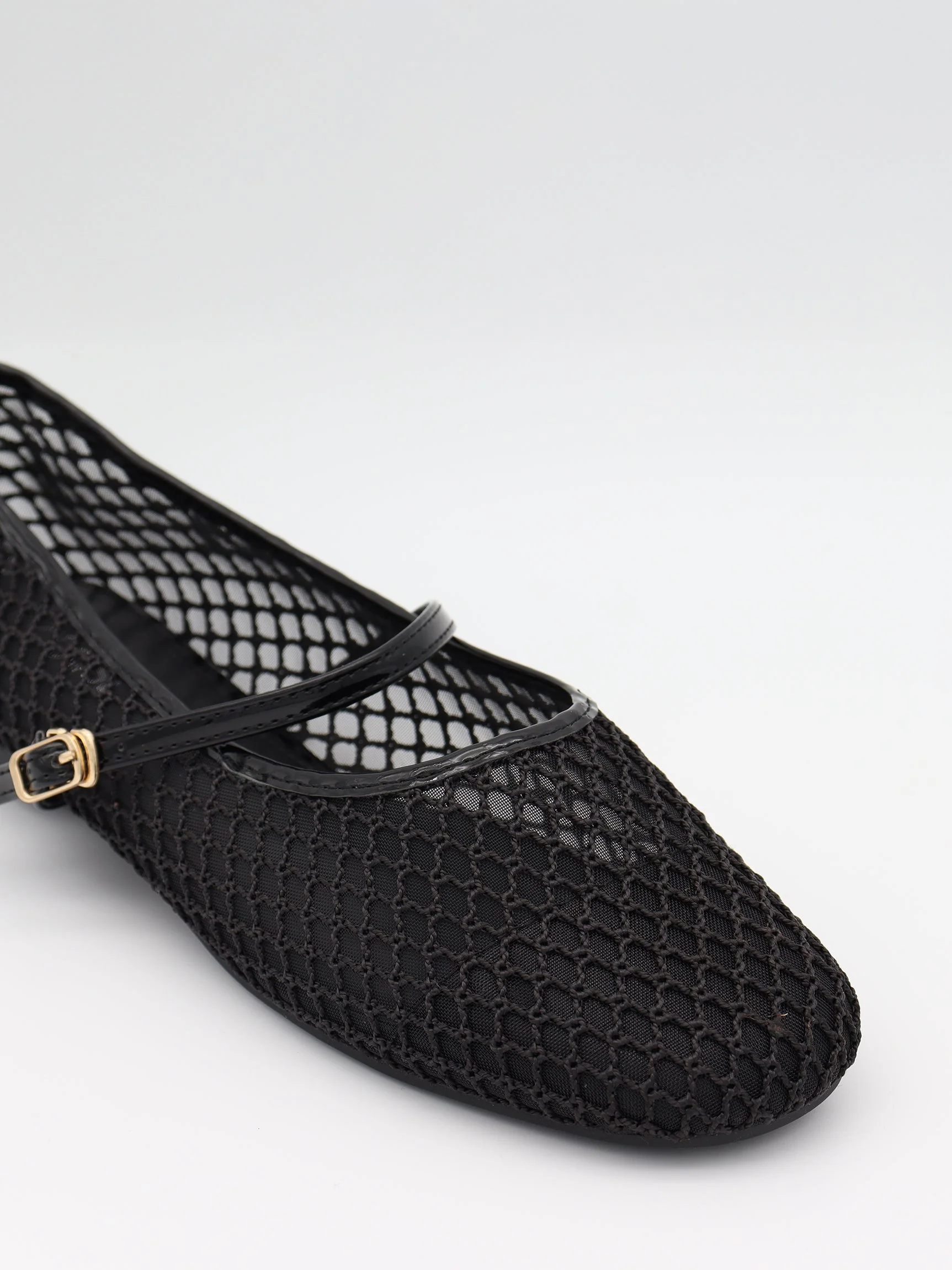 Tilda ballerinas in net material with strap - Black 5 Tilda ballerinas in net material with strap - Black