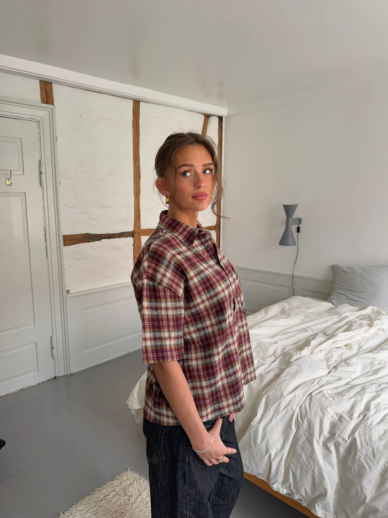 Ryder flannel shirt with short sleeves - Red/brown/white 14 Ryder flannel shirt with short sleeves - Red/brown/white
