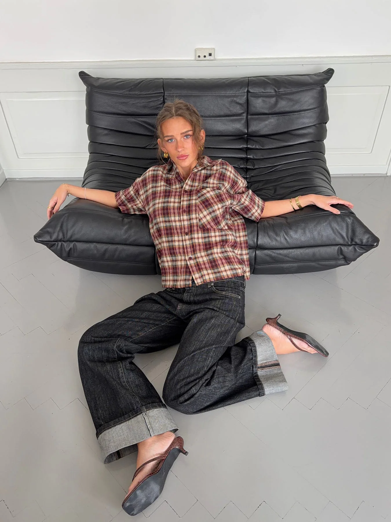 Ryder flannel shirt with short sleeves - Red/brown/white 7 Ryder flannel shirt with short sleeves - Red/brown/white